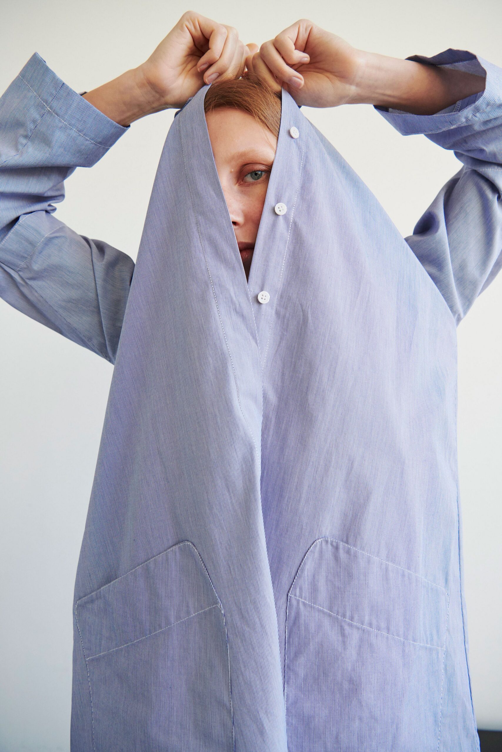 blue relaxed cotton shirt