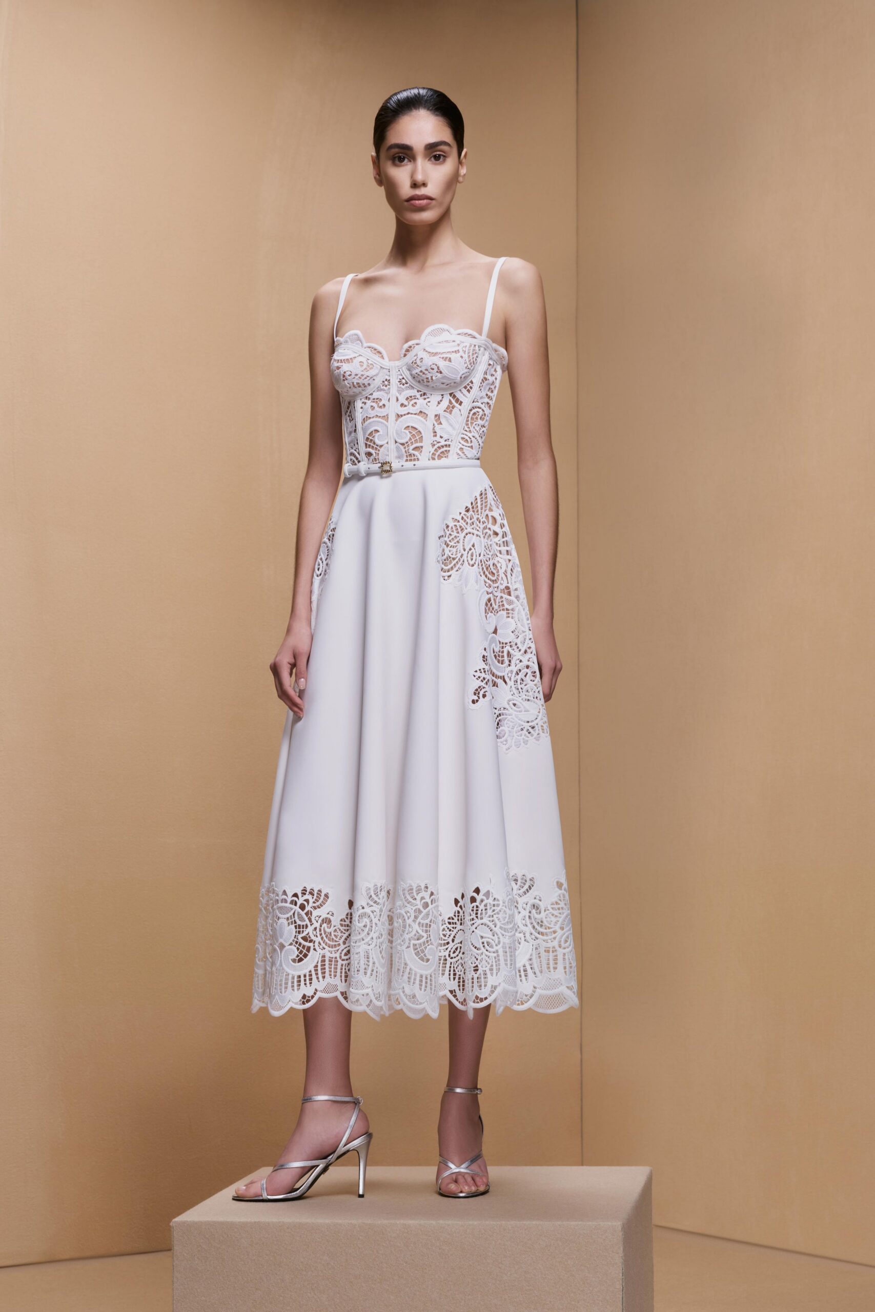 white embroidered midi dress