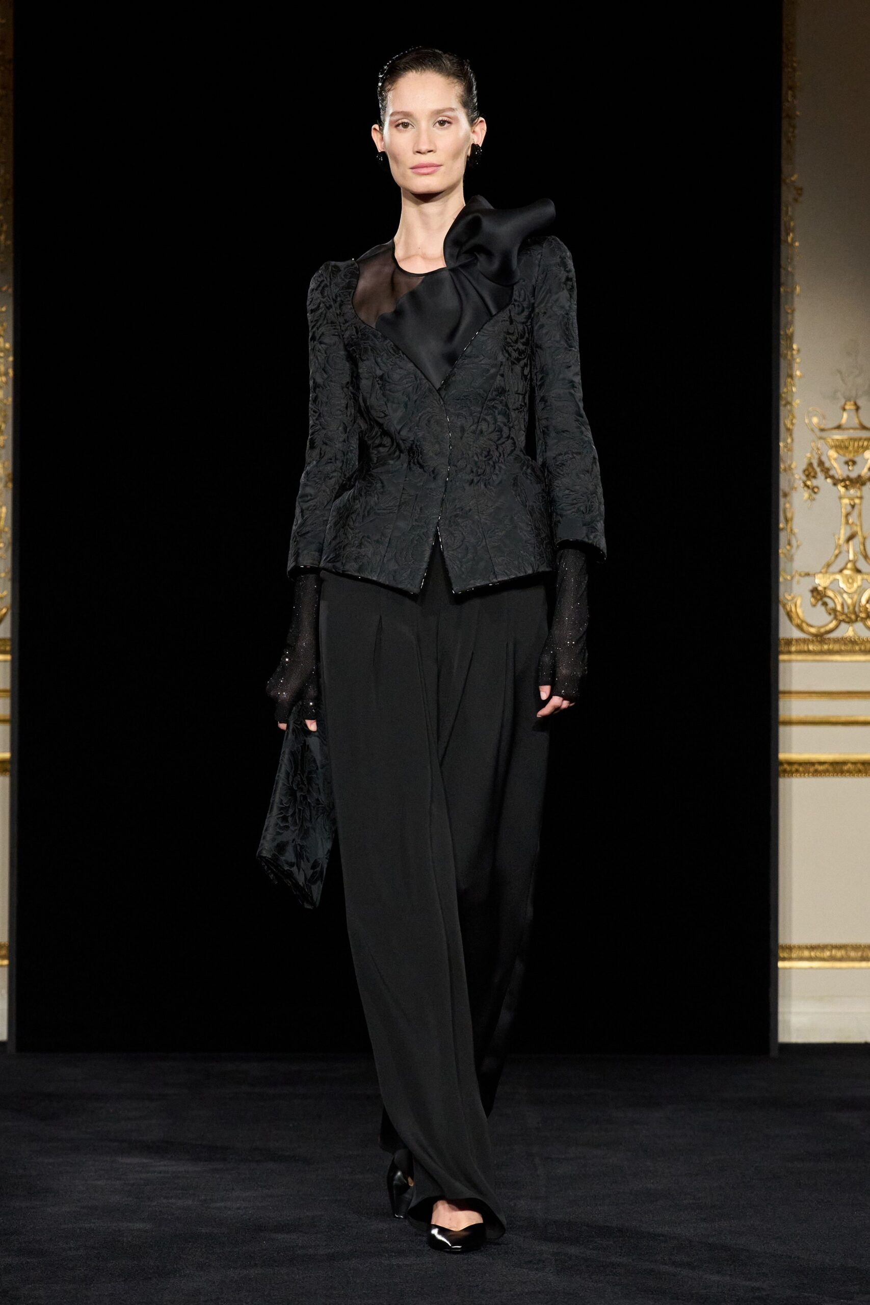 black silk gloves