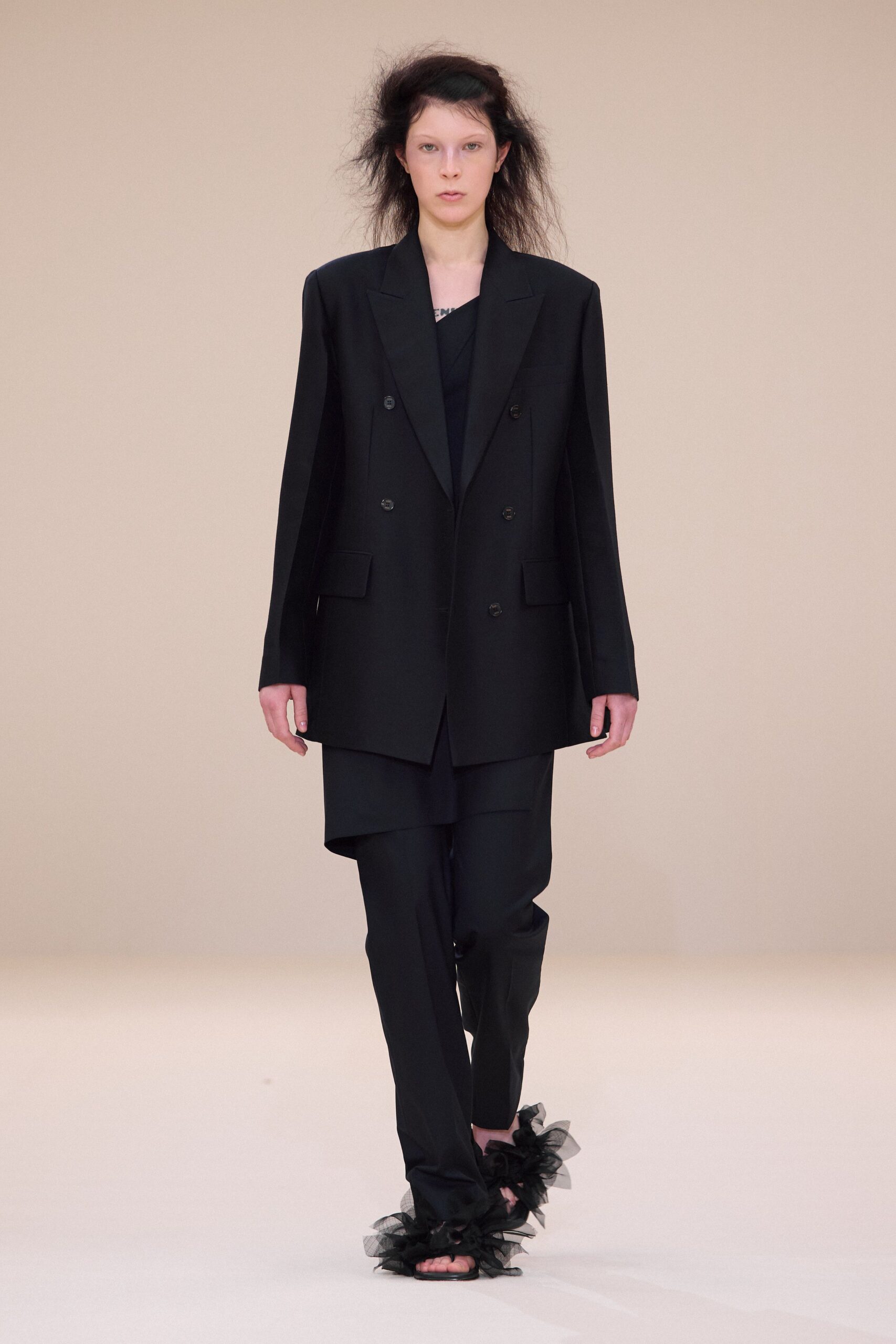oversized black blazer with relaxed pants
