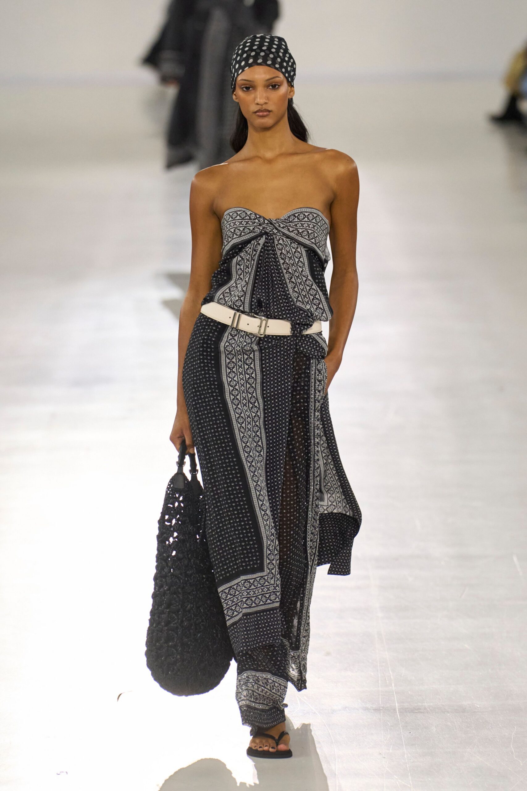 black cotton strapless fitted printed tiered maxi dress