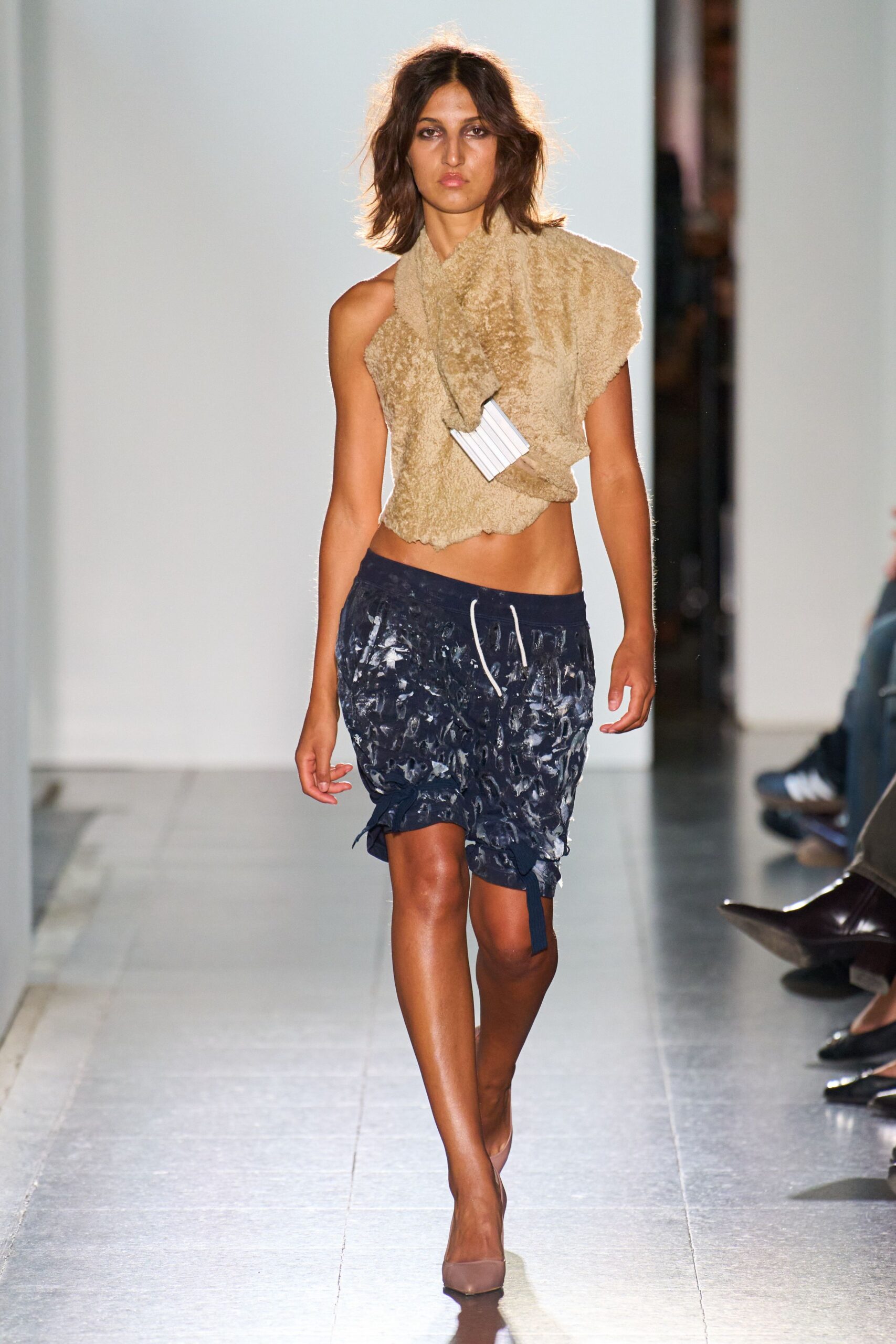 blue denim fitted distressed mini skirt