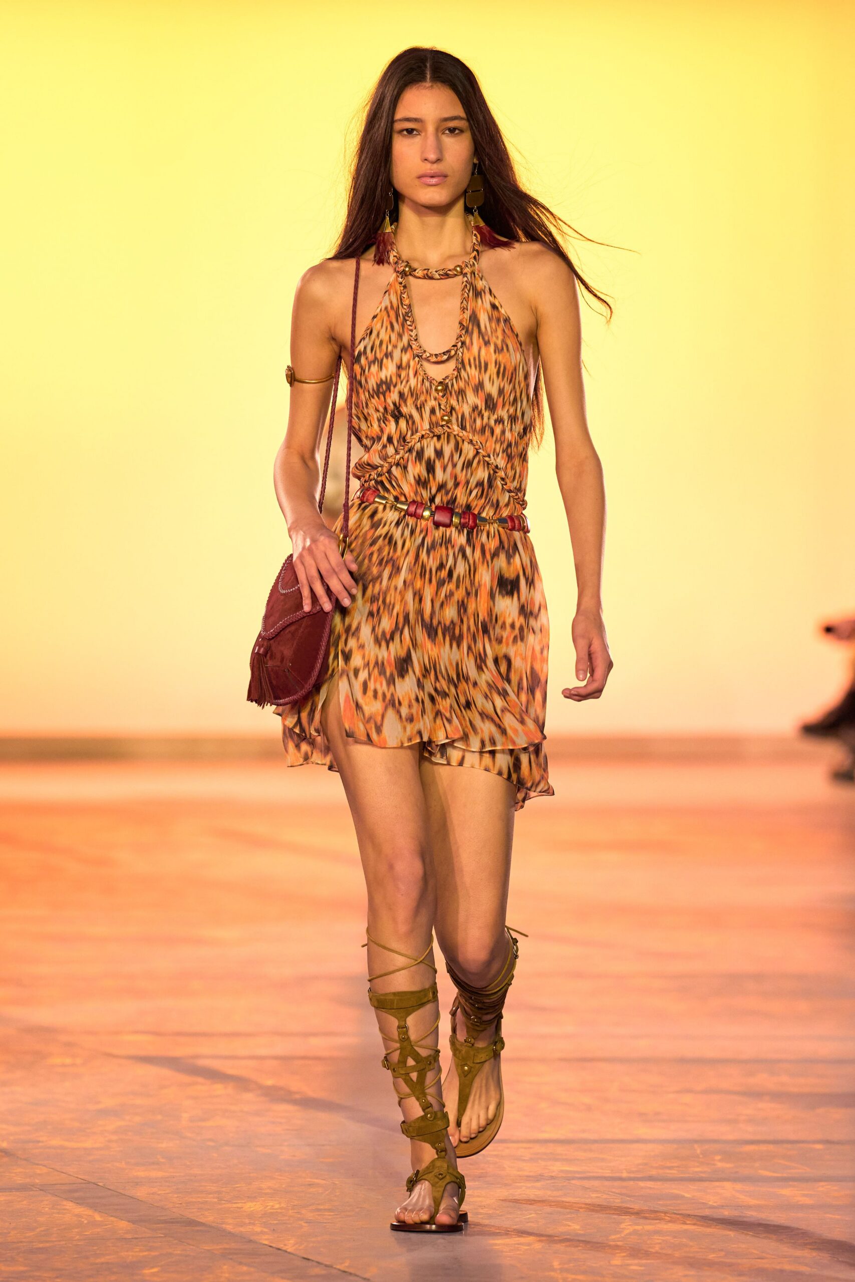 mini floral halter dress with sandals