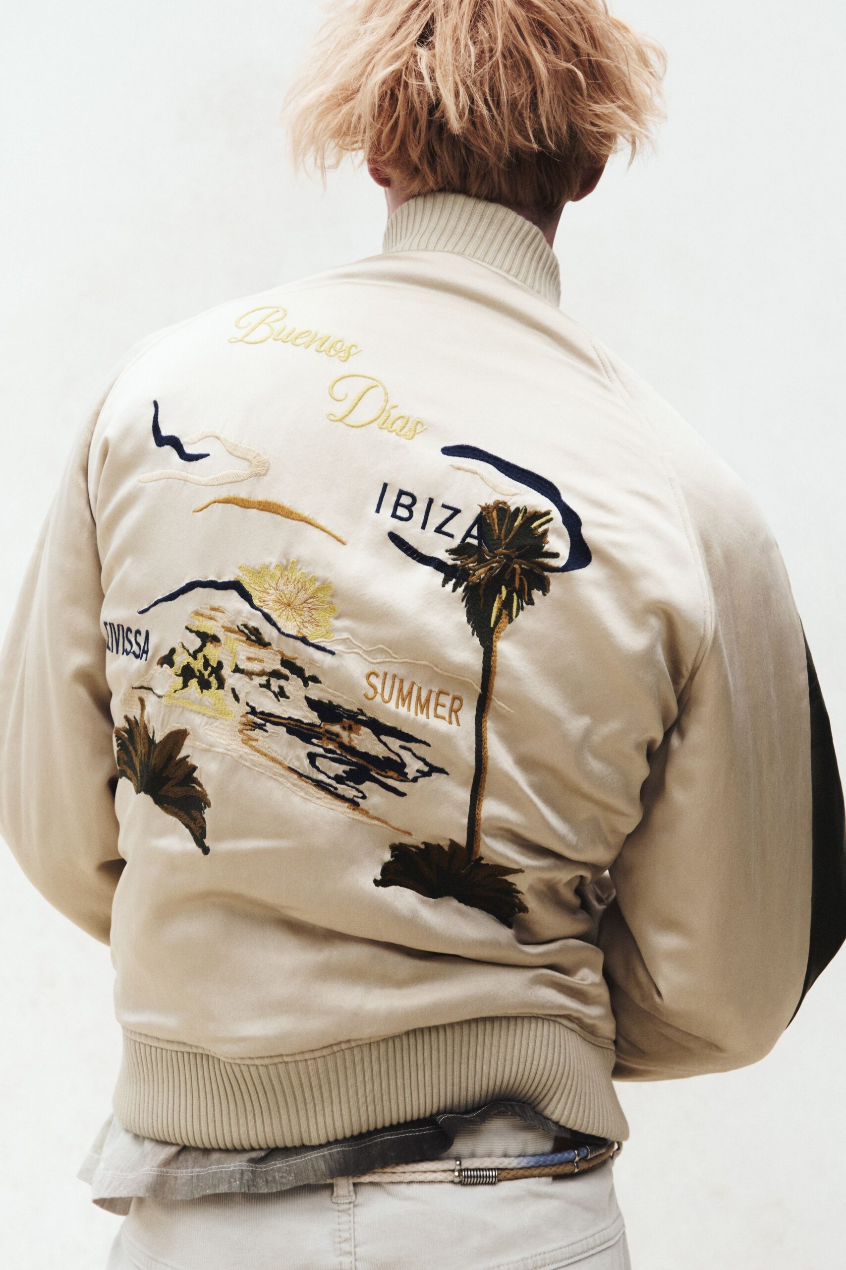 beige silk relaxed jacket