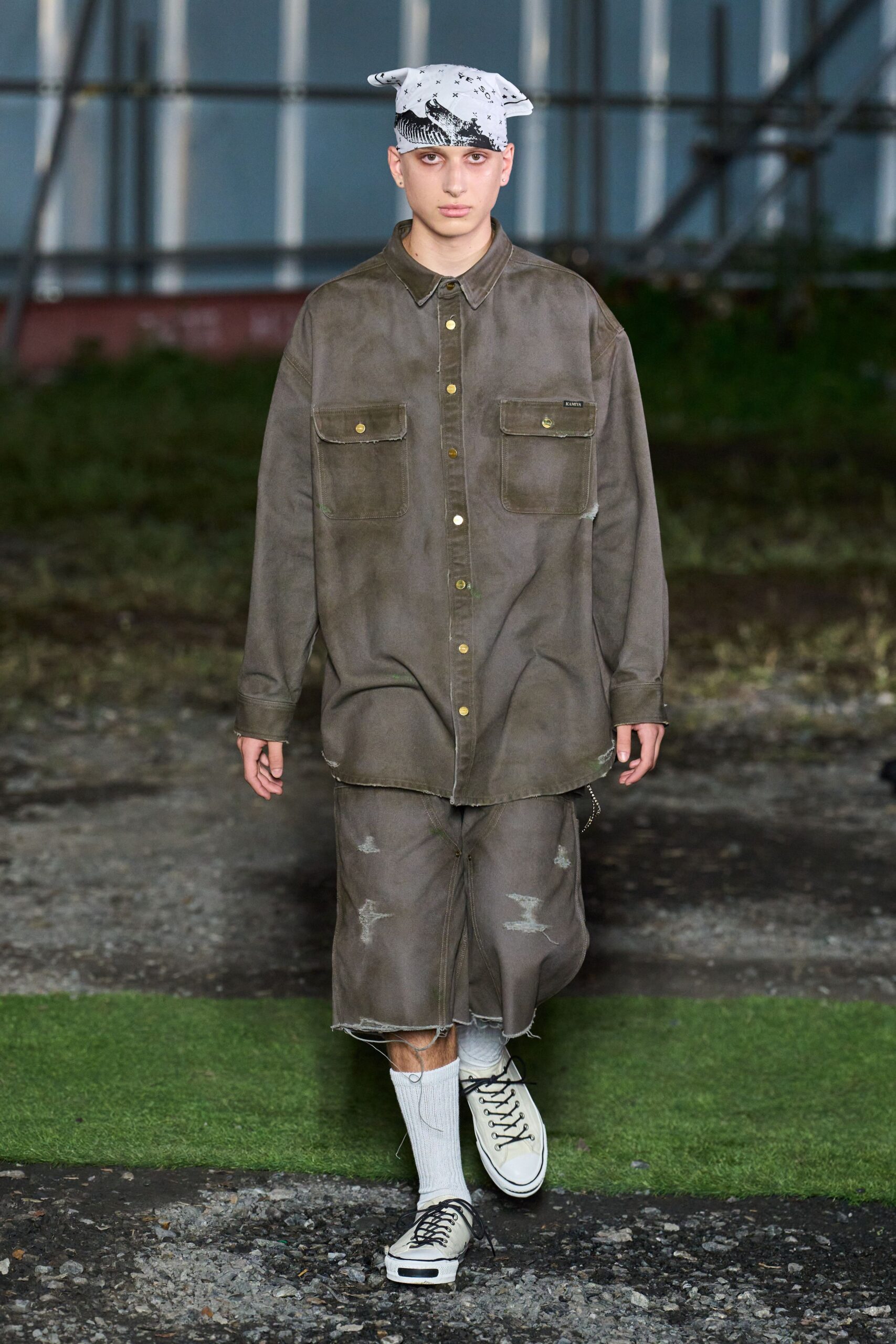 brown relaxed shirt and shorts