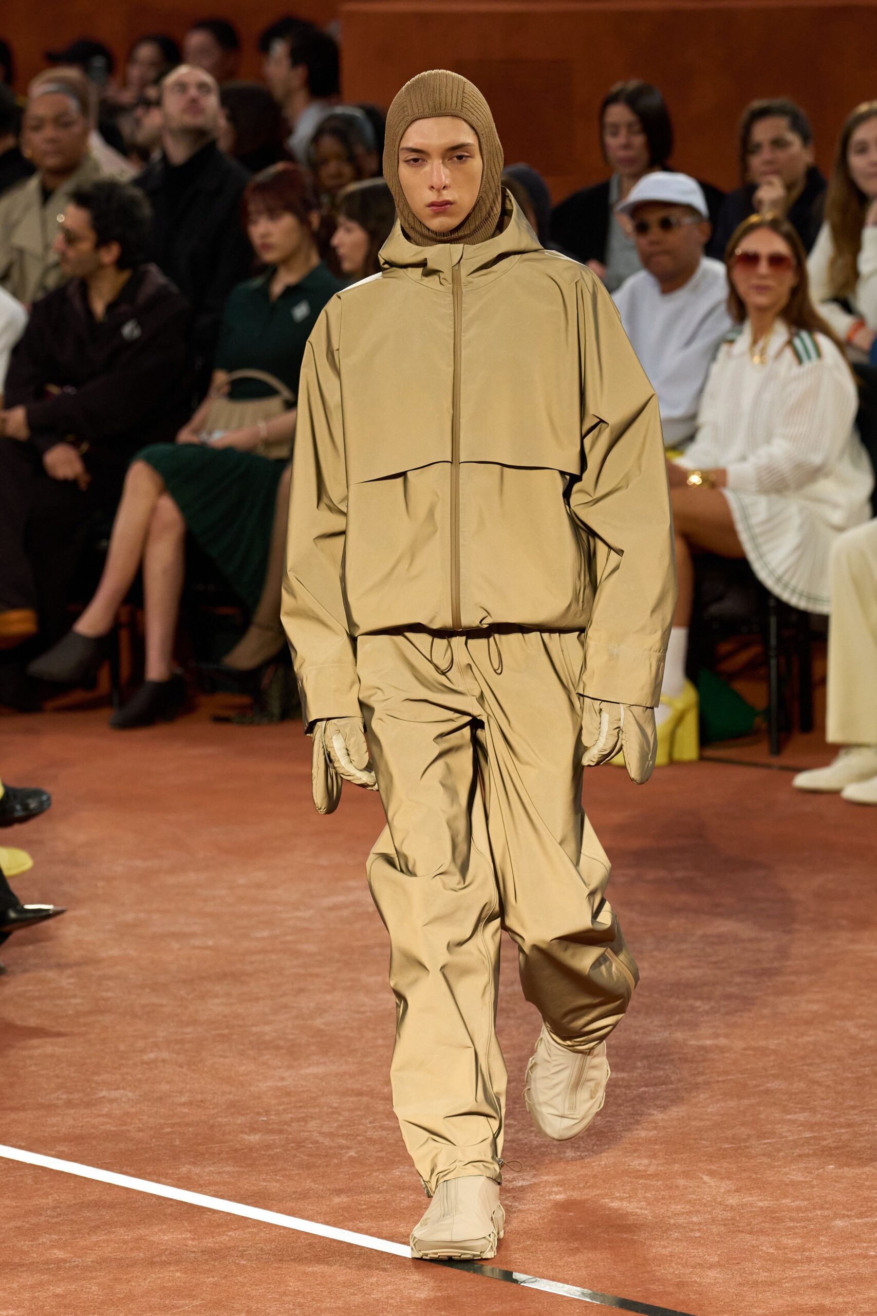 beige vinyl gloves