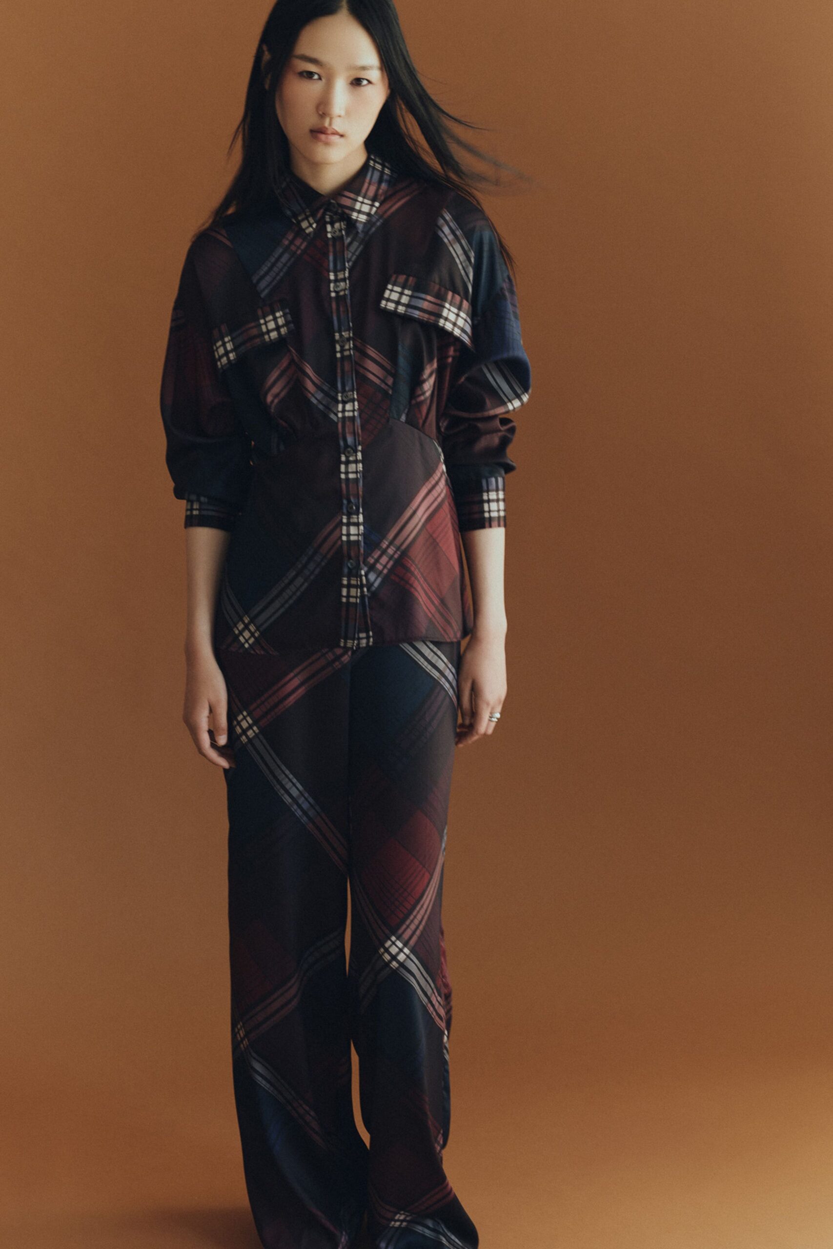 checked shirt and pants set