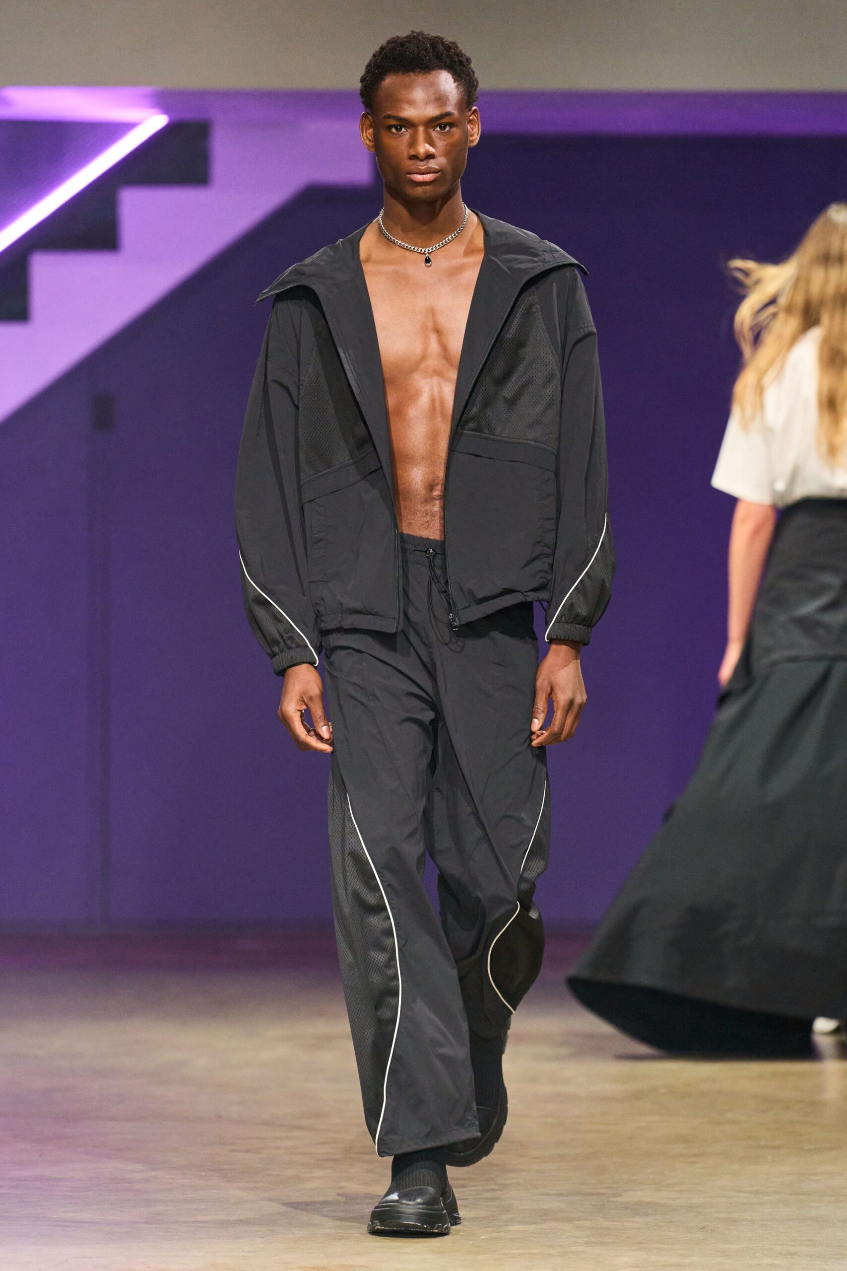 black relaxed jacket and pants