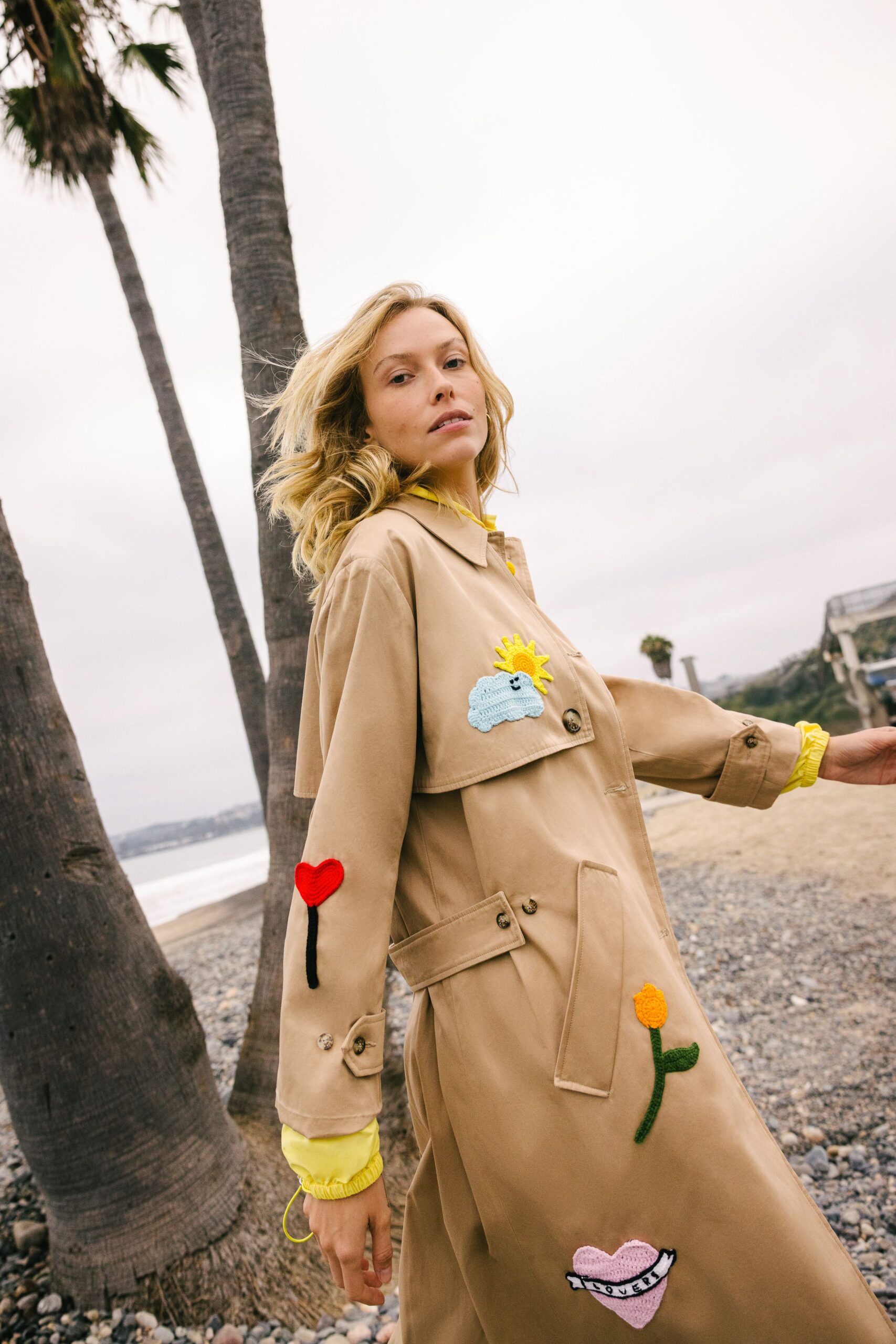 beige relaxed trench coat