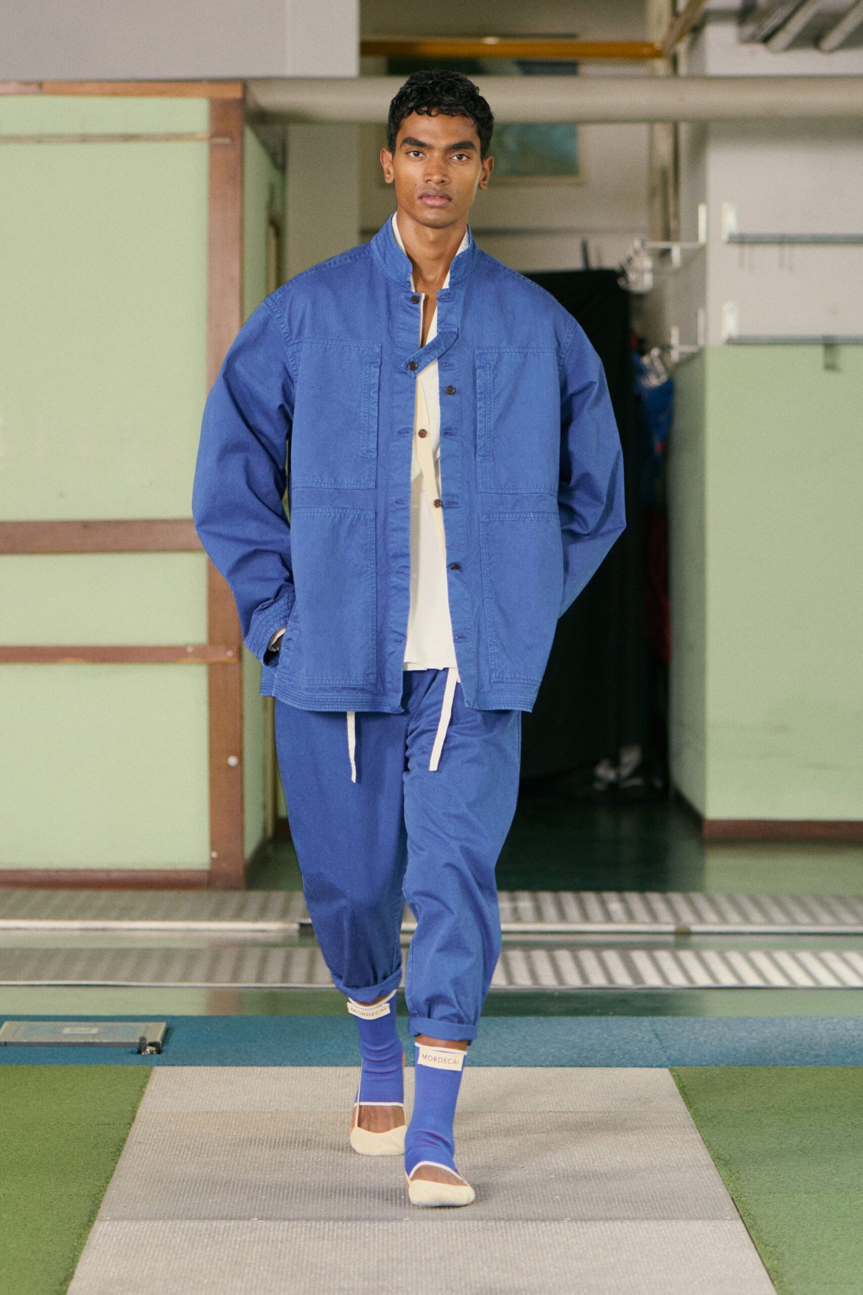 blue cotton jacket and pants