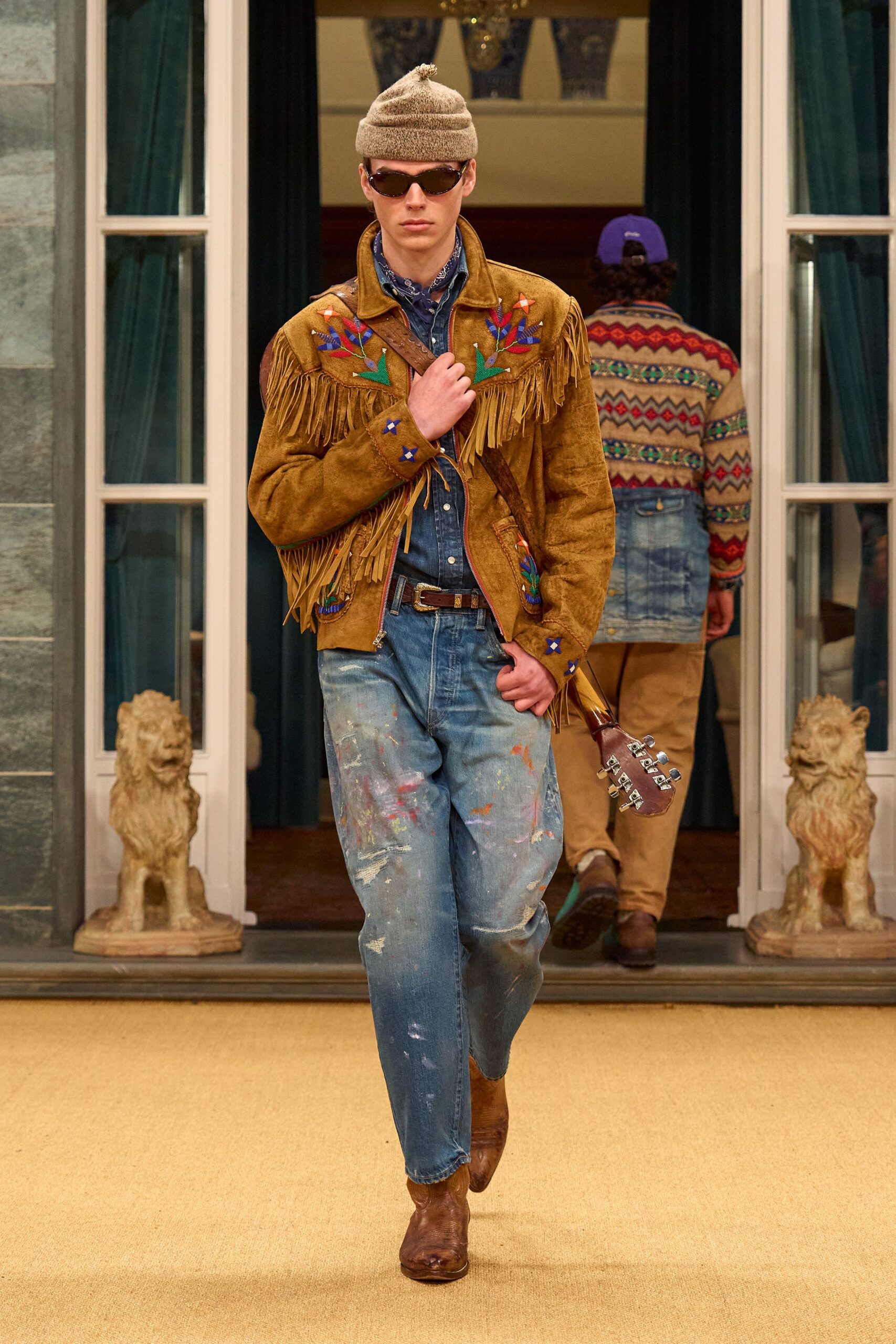 brown suede fringed jacket