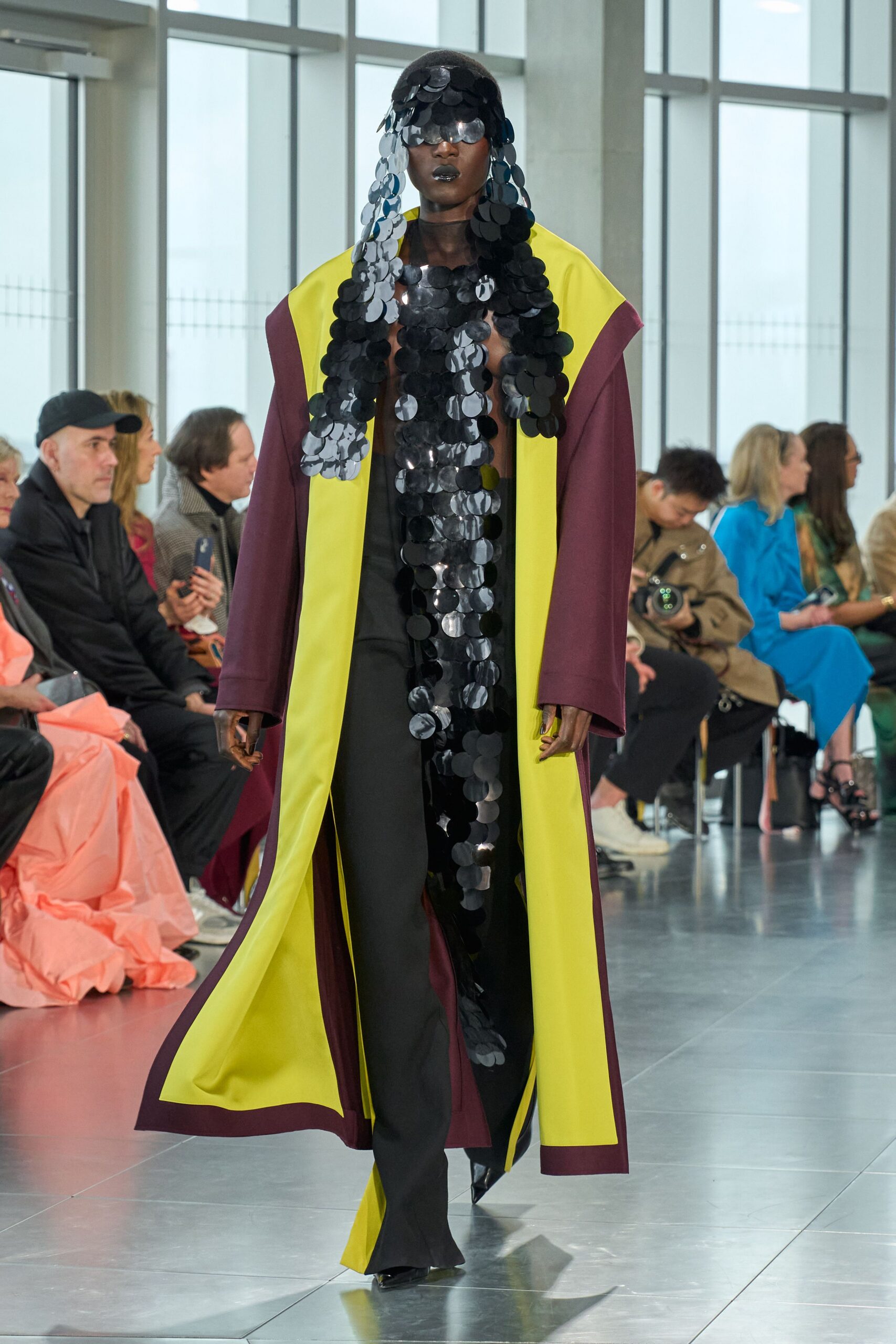 yellow and purple relaxed coat