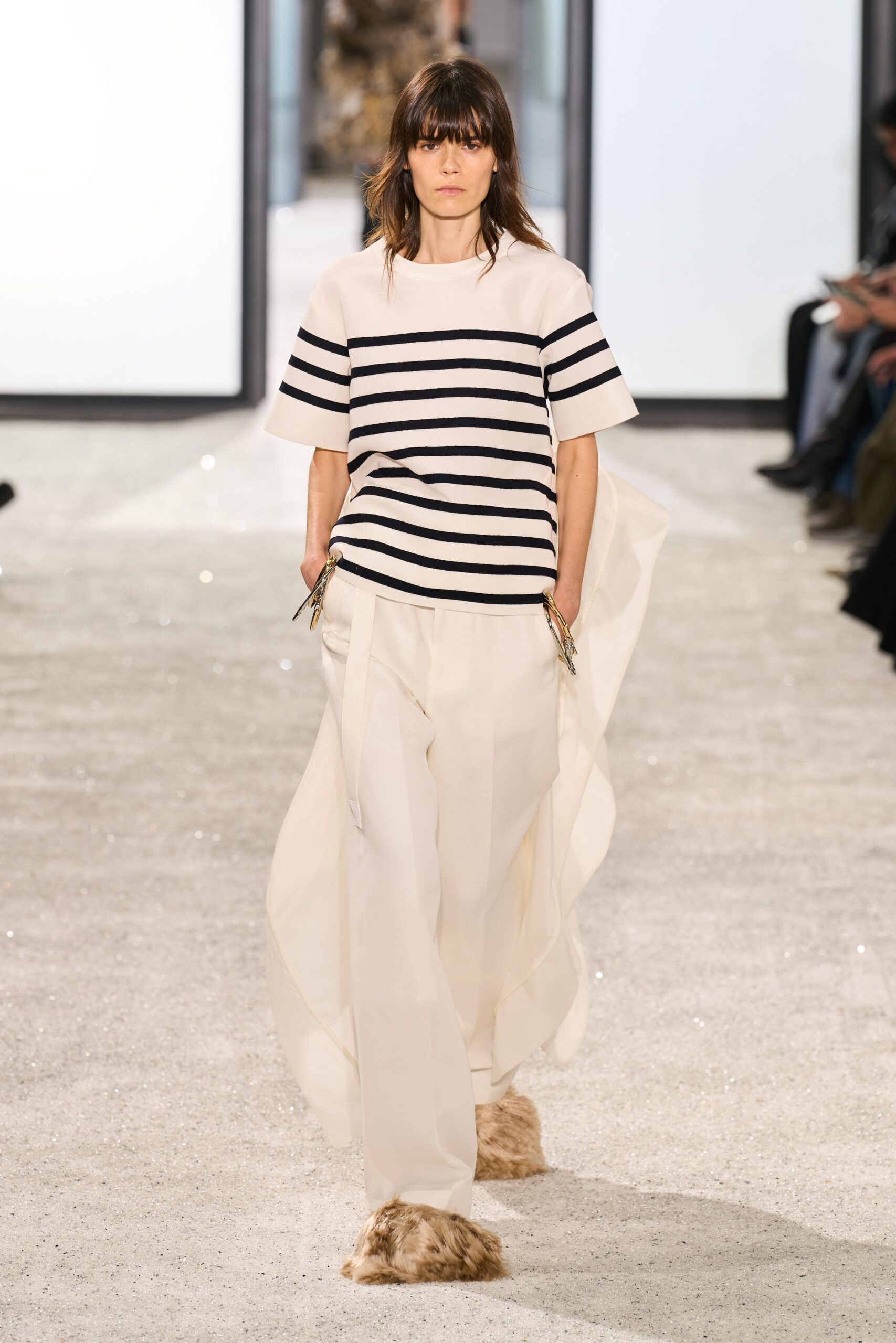 striped top wide-leg pants