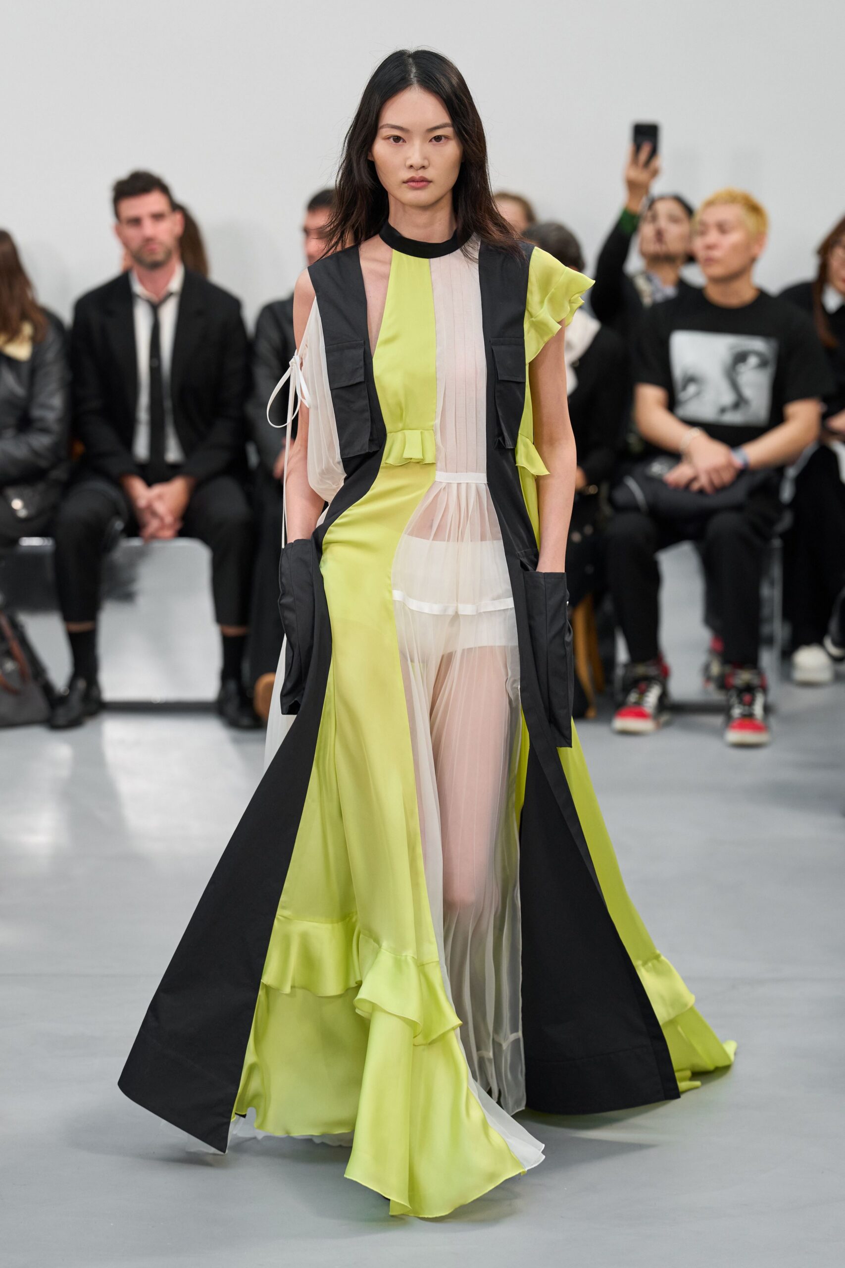black and yellow layered dress