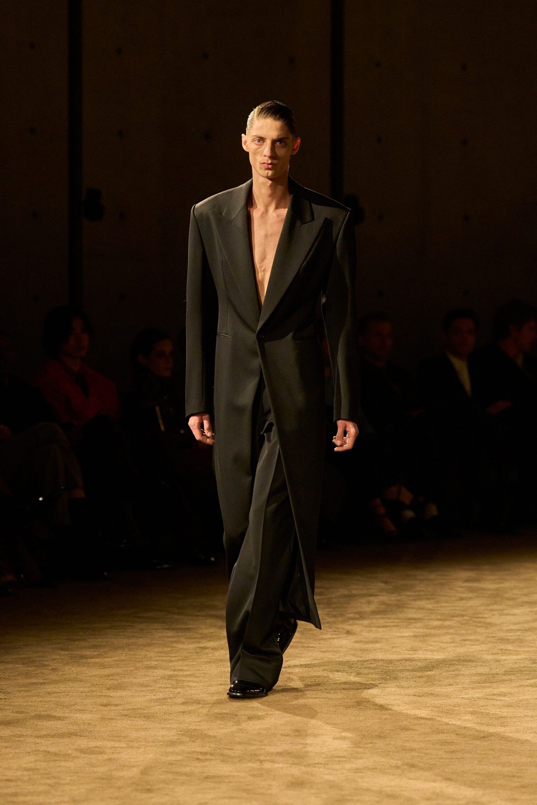 black tailored suit with shoes