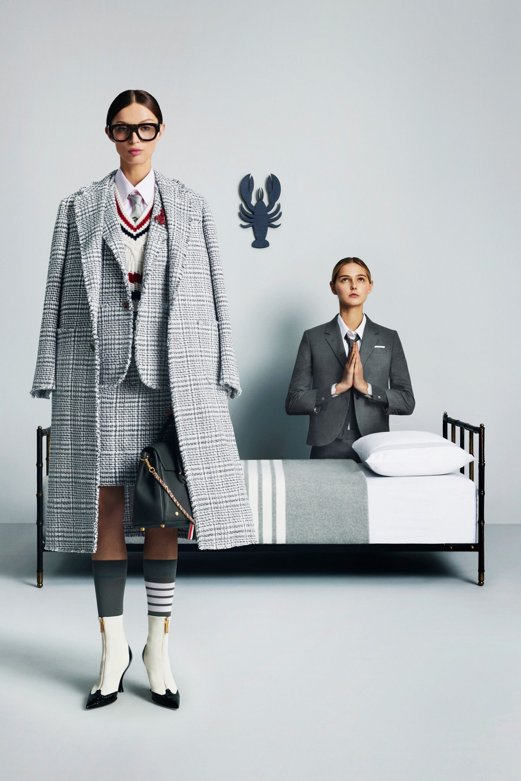 gray wool coat and blazer