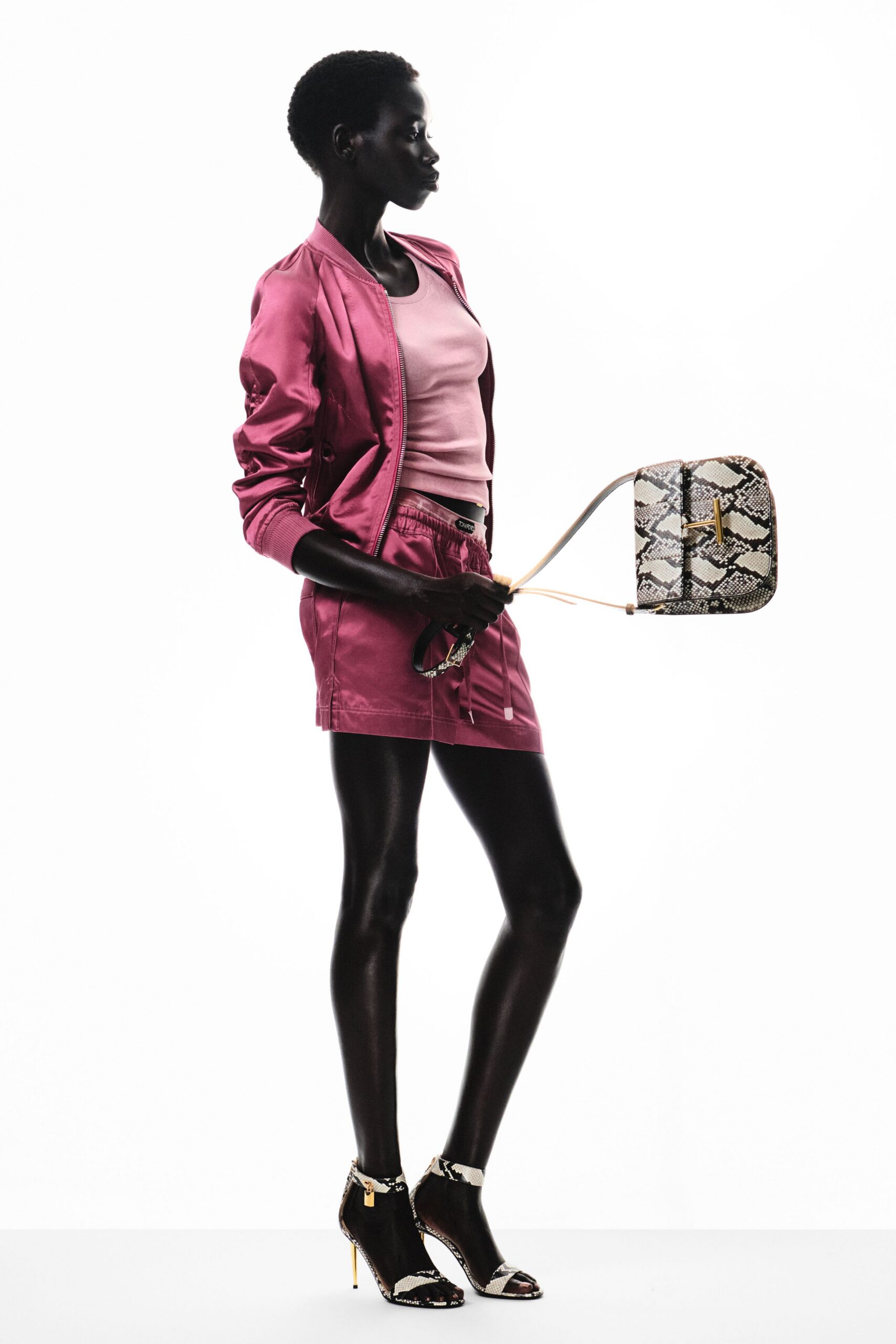 multi leather animal-print bag
