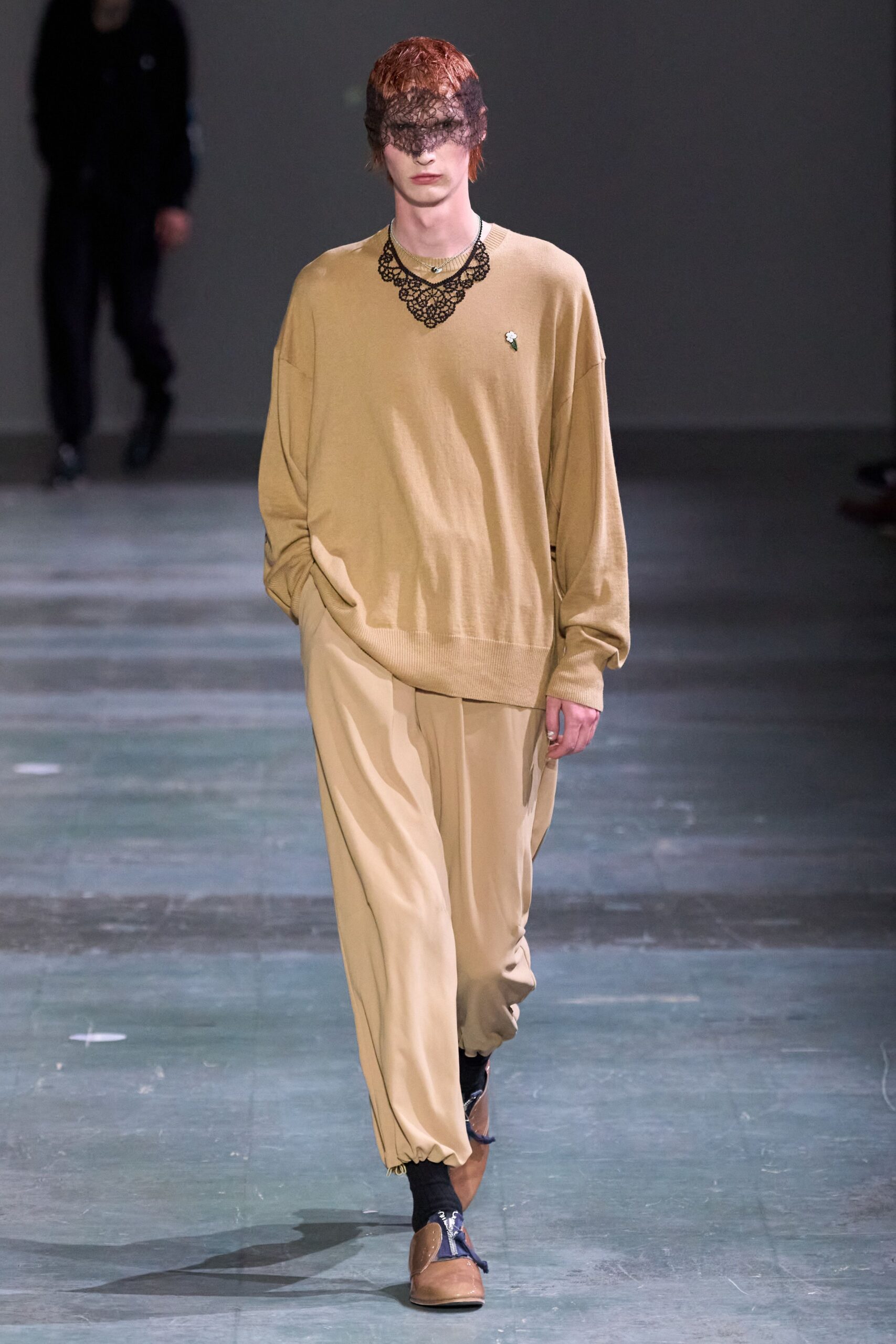 beige relaxed sweater and pants