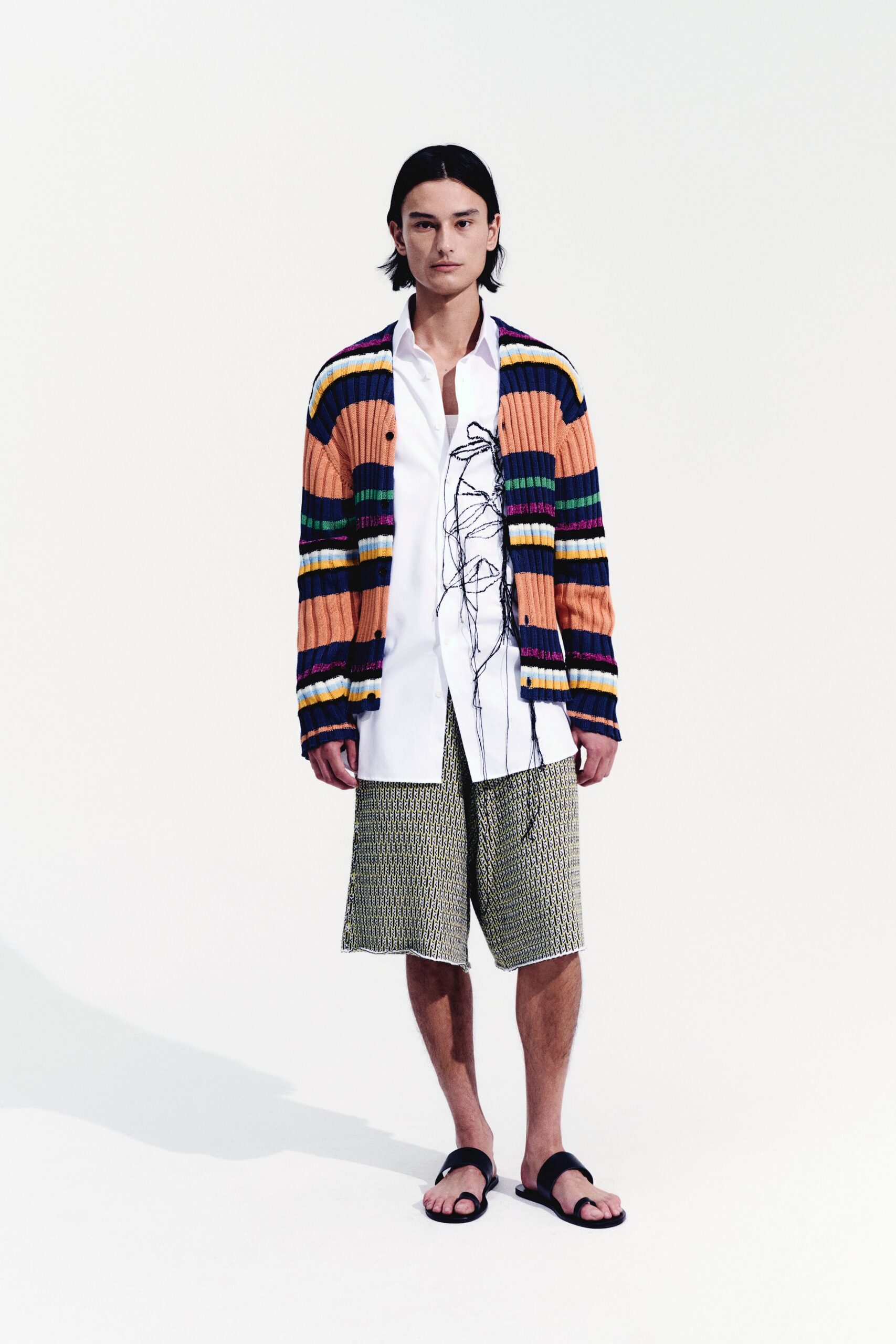 green relaxed checked shorts