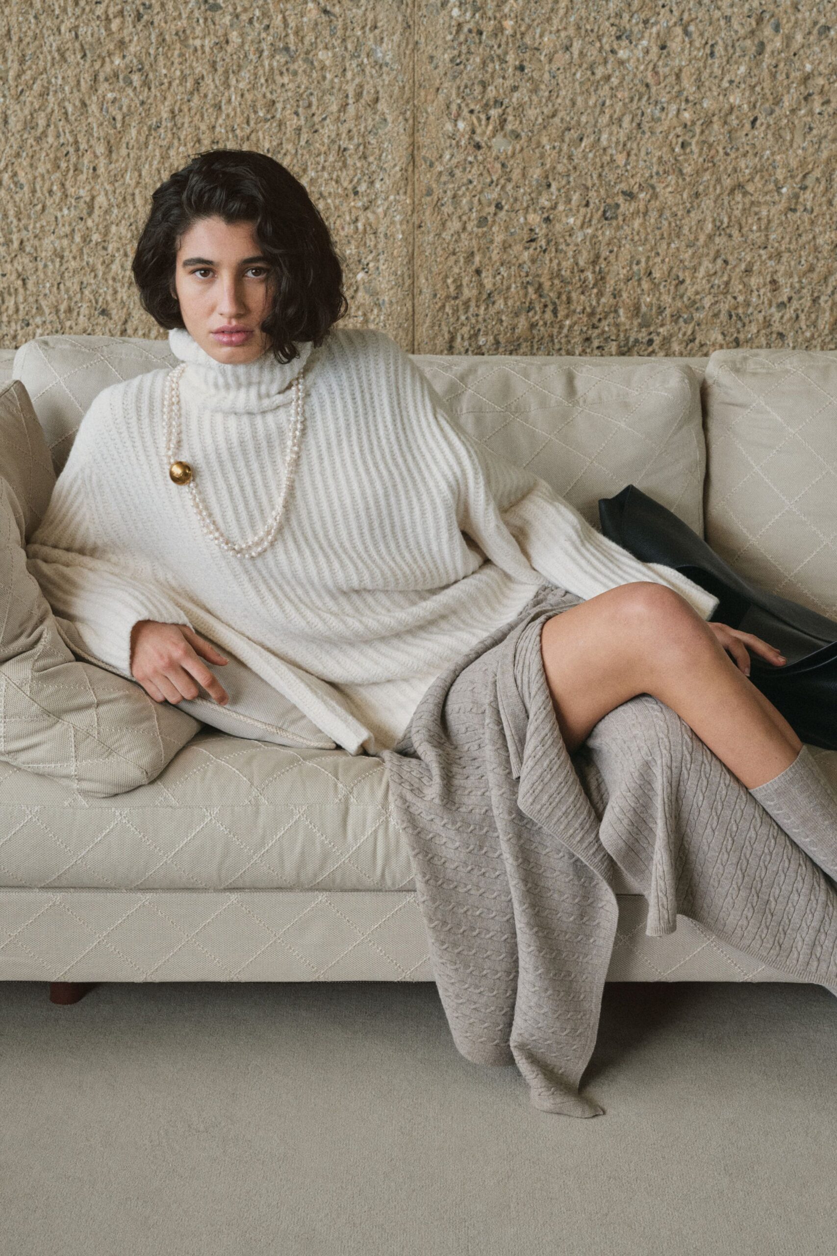 oversized white wool sweater