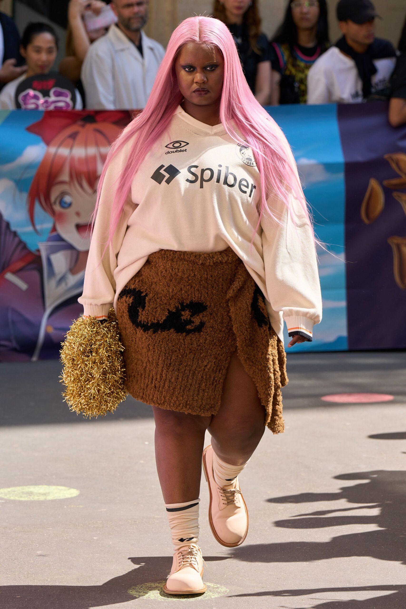beige sweater brown fringed skirt