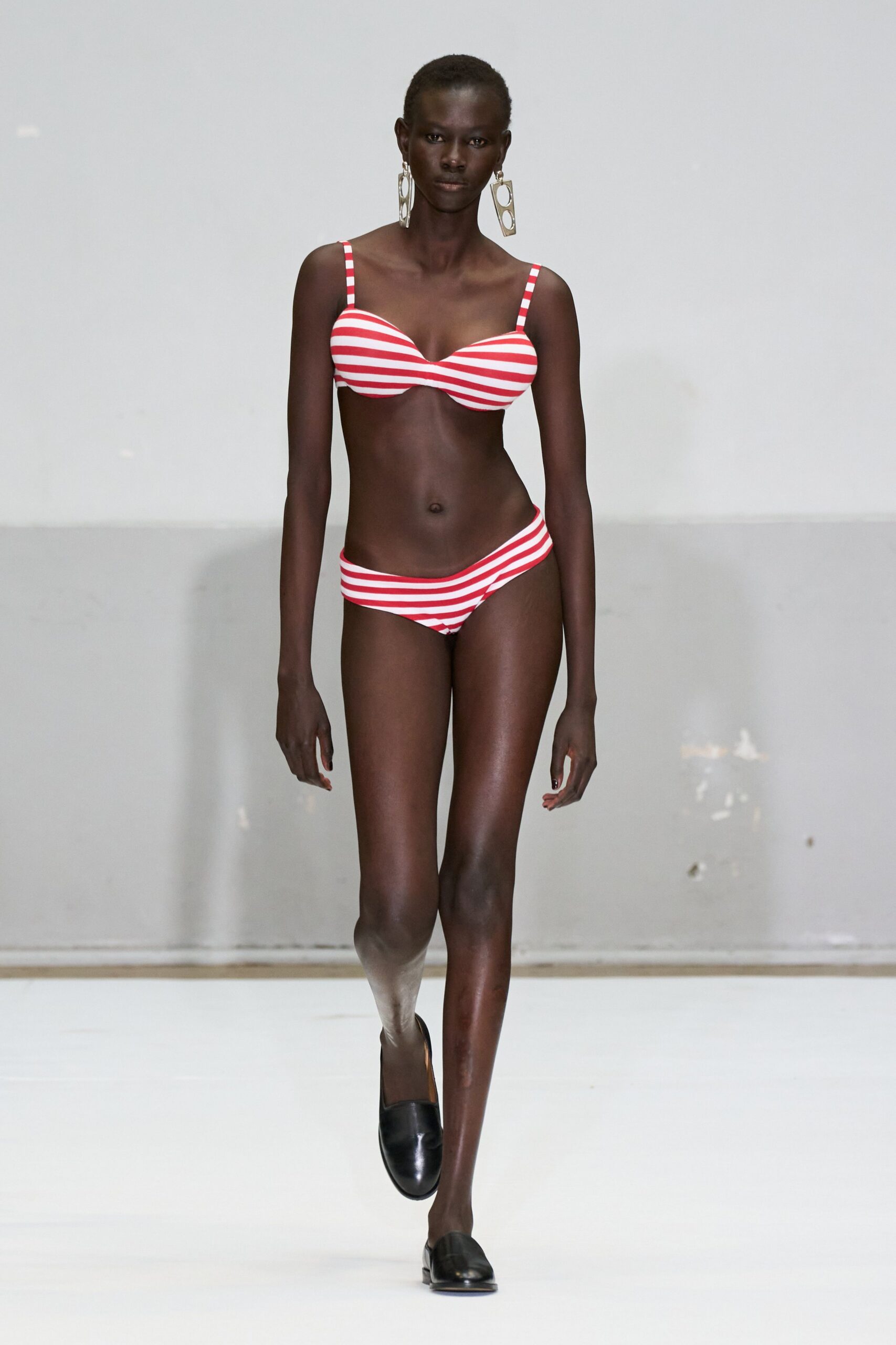 red and white striped bikini
