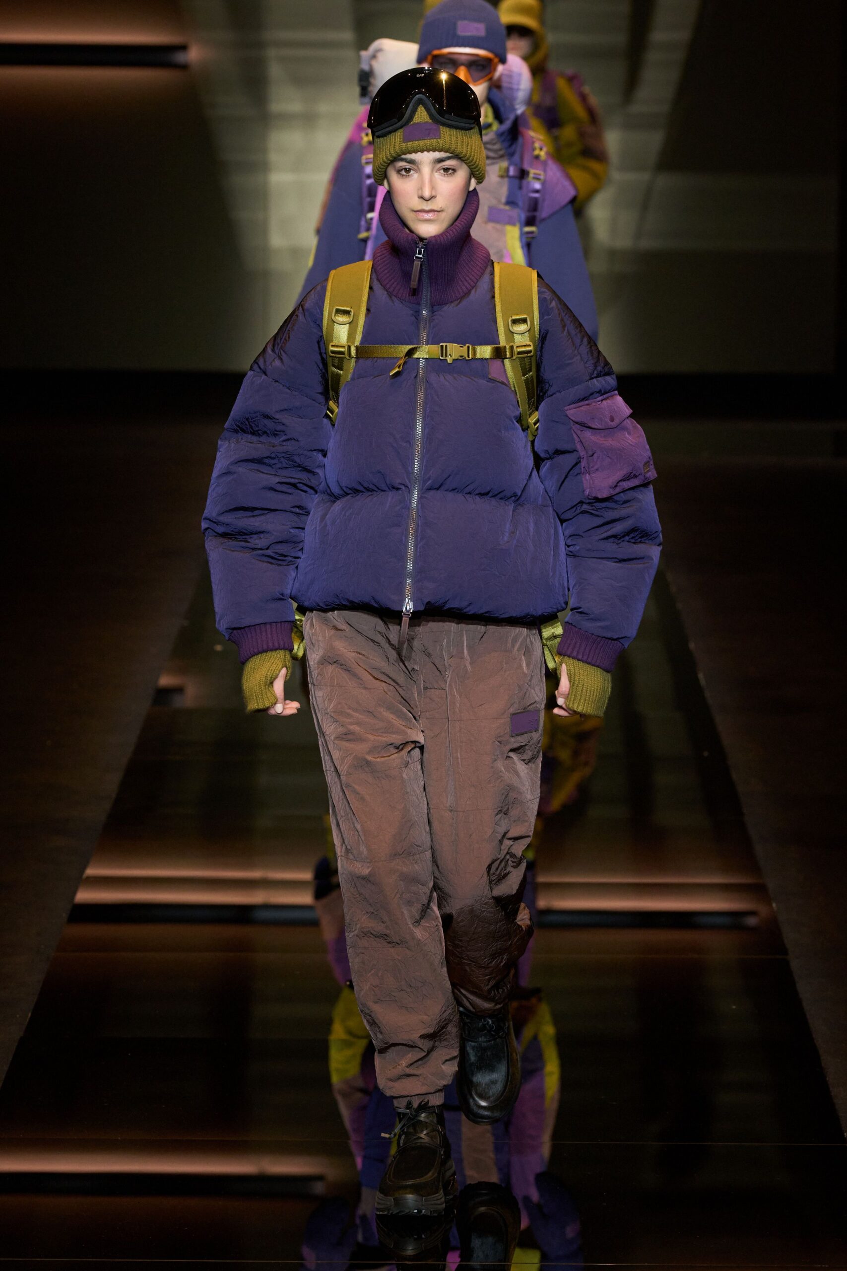 purple jersey long-sleeve collared relaxed zippered jacket