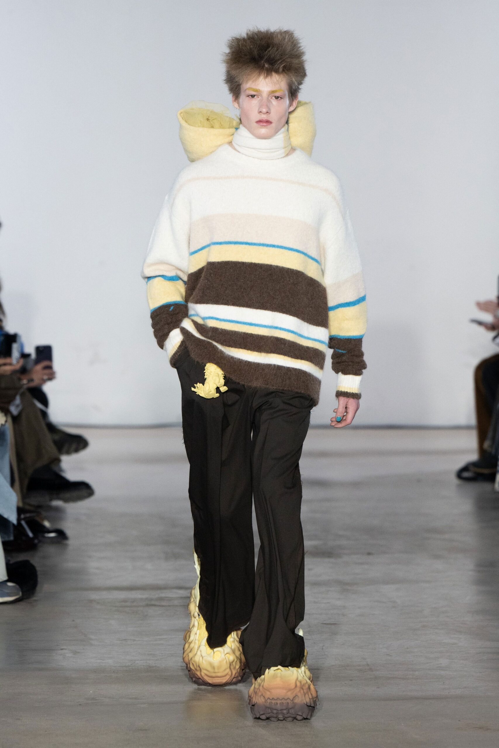relaxed striped sweater with pants