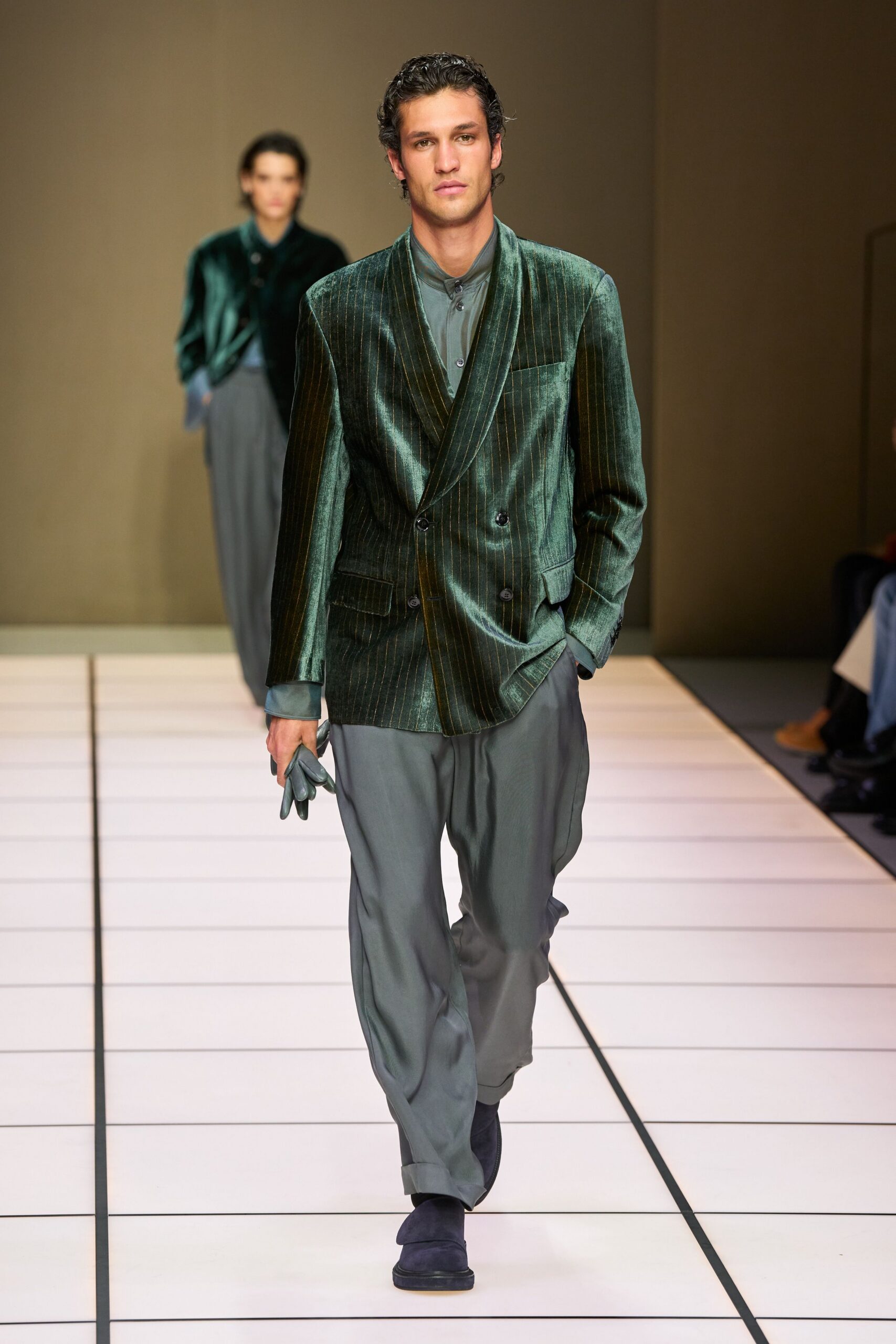 green velvet tailored blazer