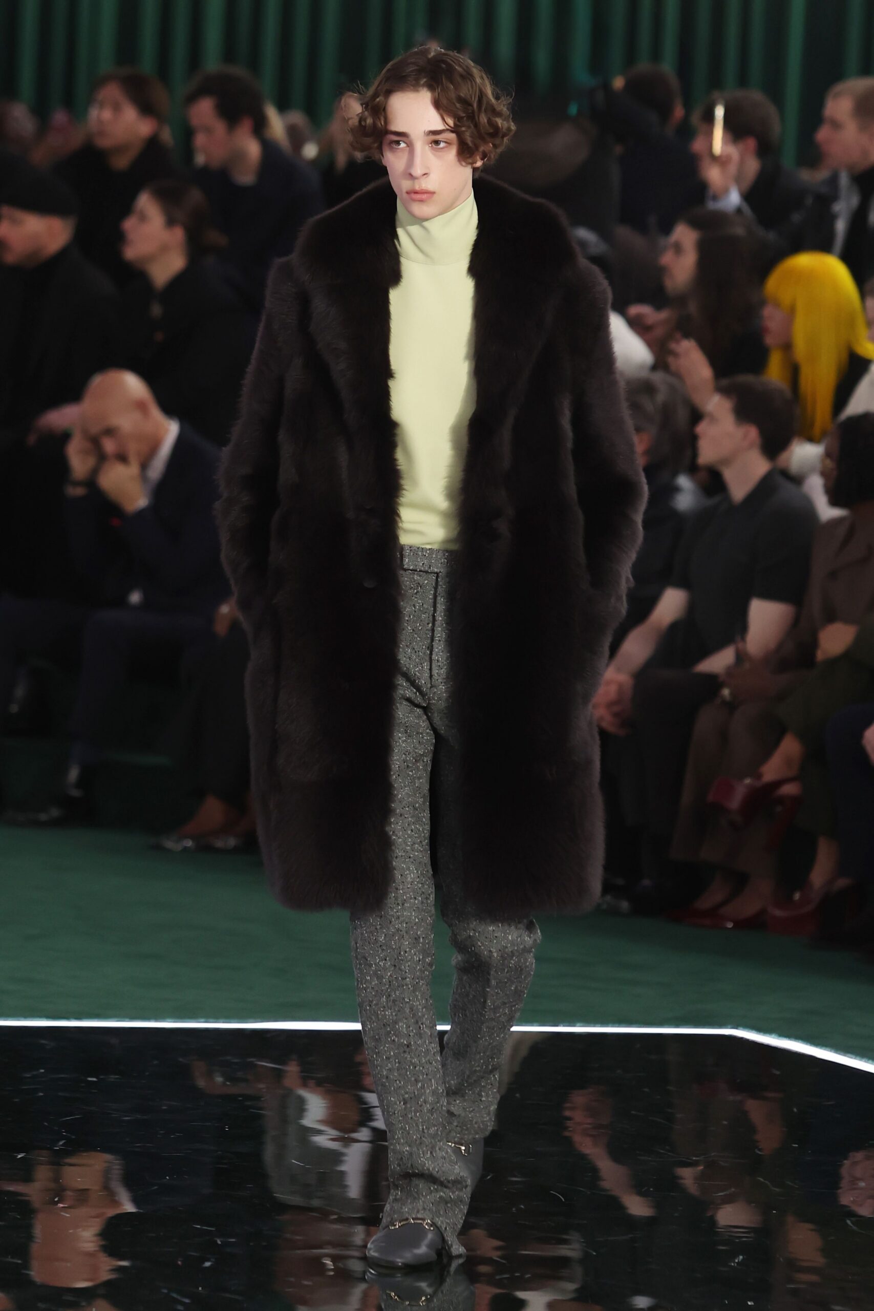 brown fur relaxed coat
