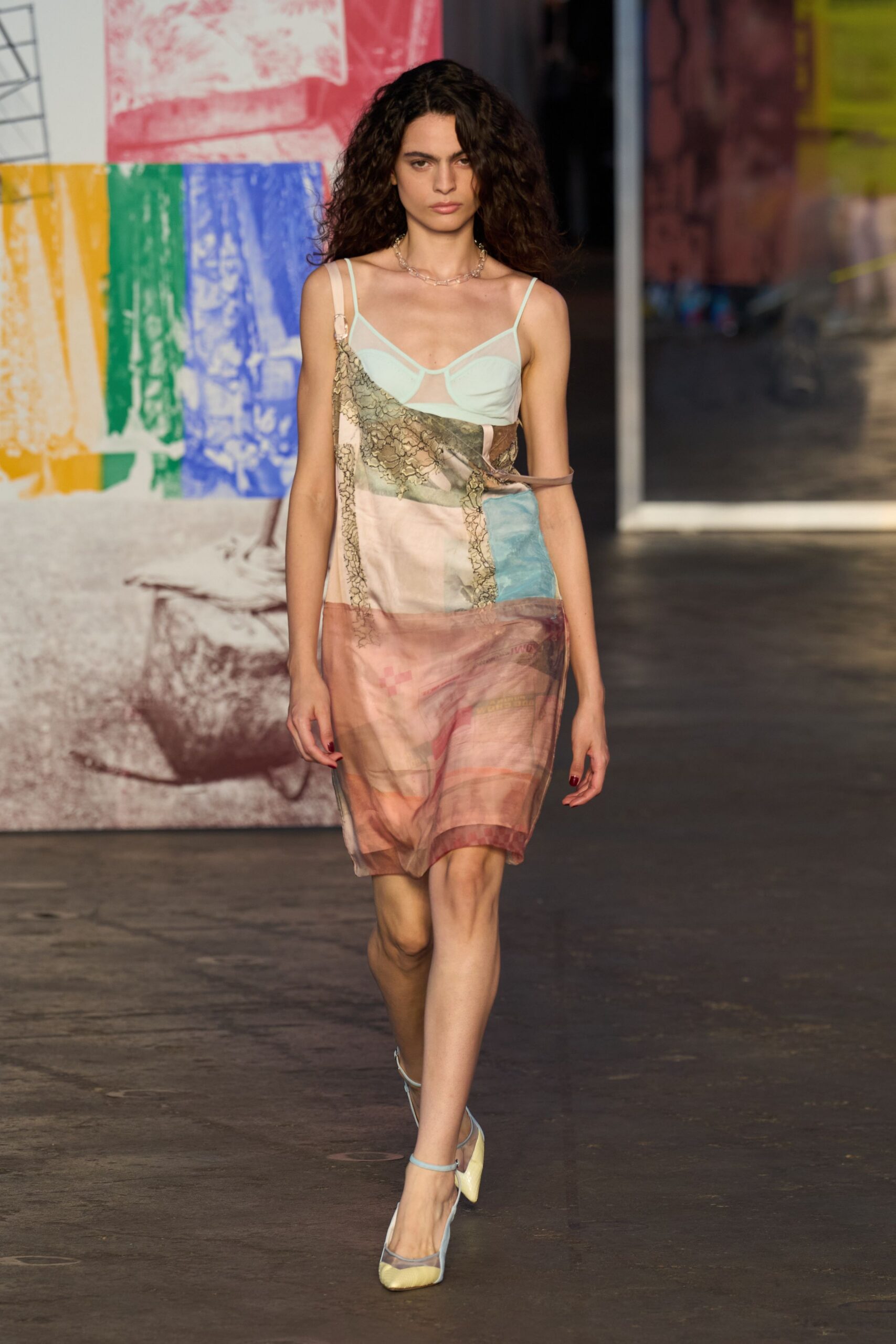 multi silk sleeveless fitted layered sheer mini dress