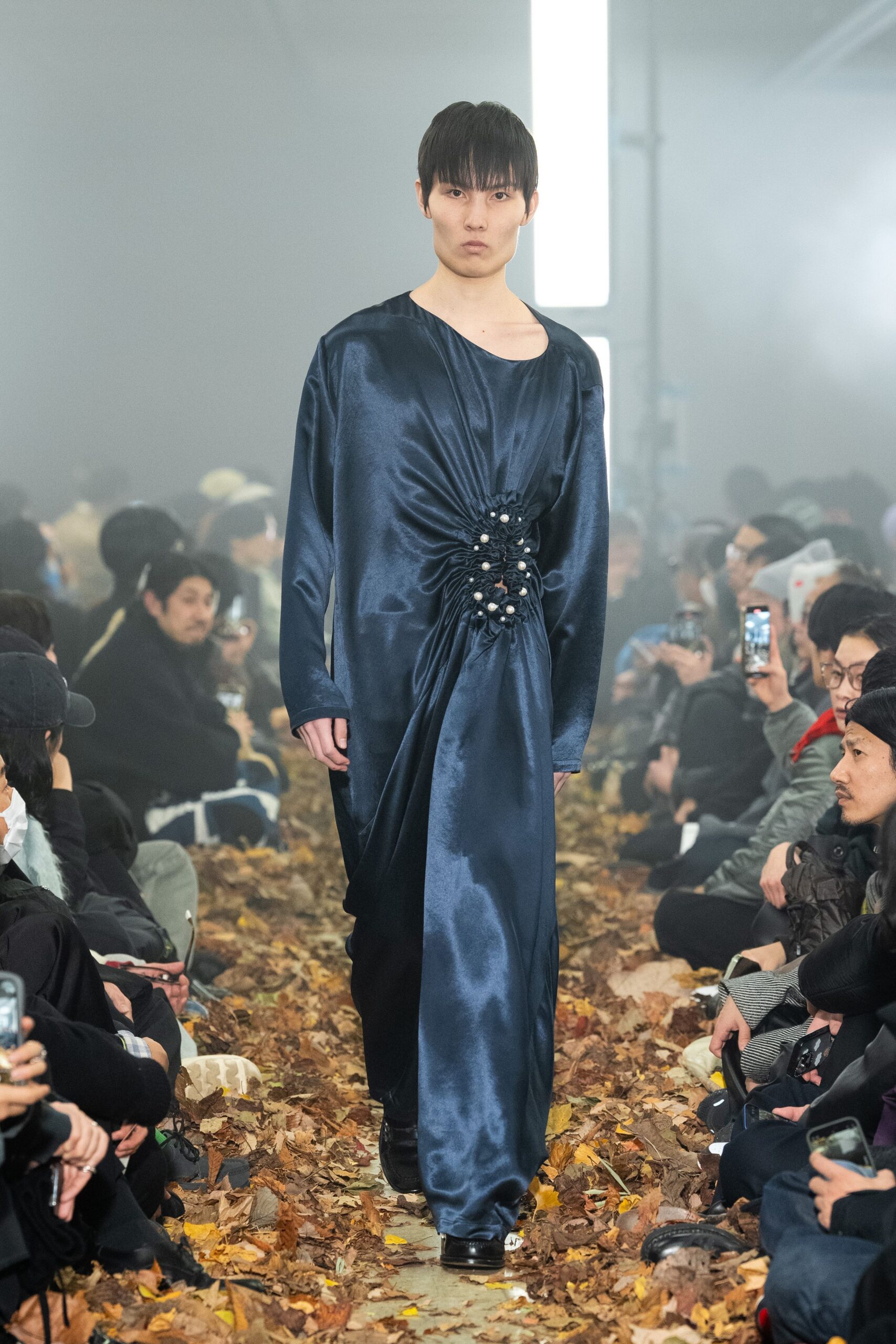 blue silk relaxed dress