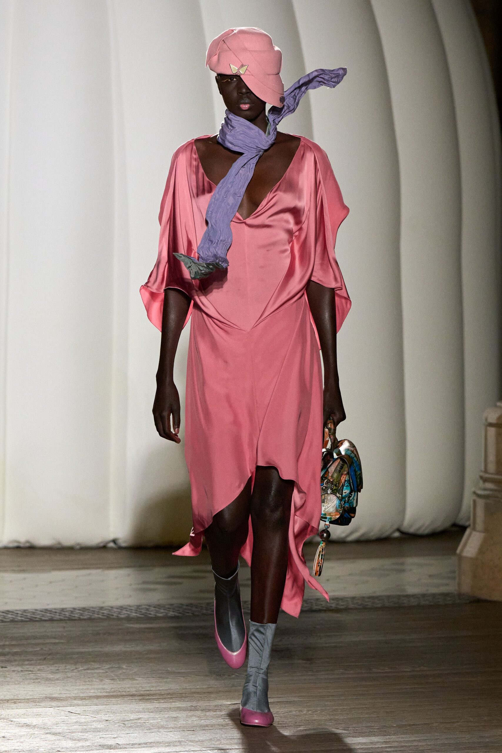 pink silk relaxed dress