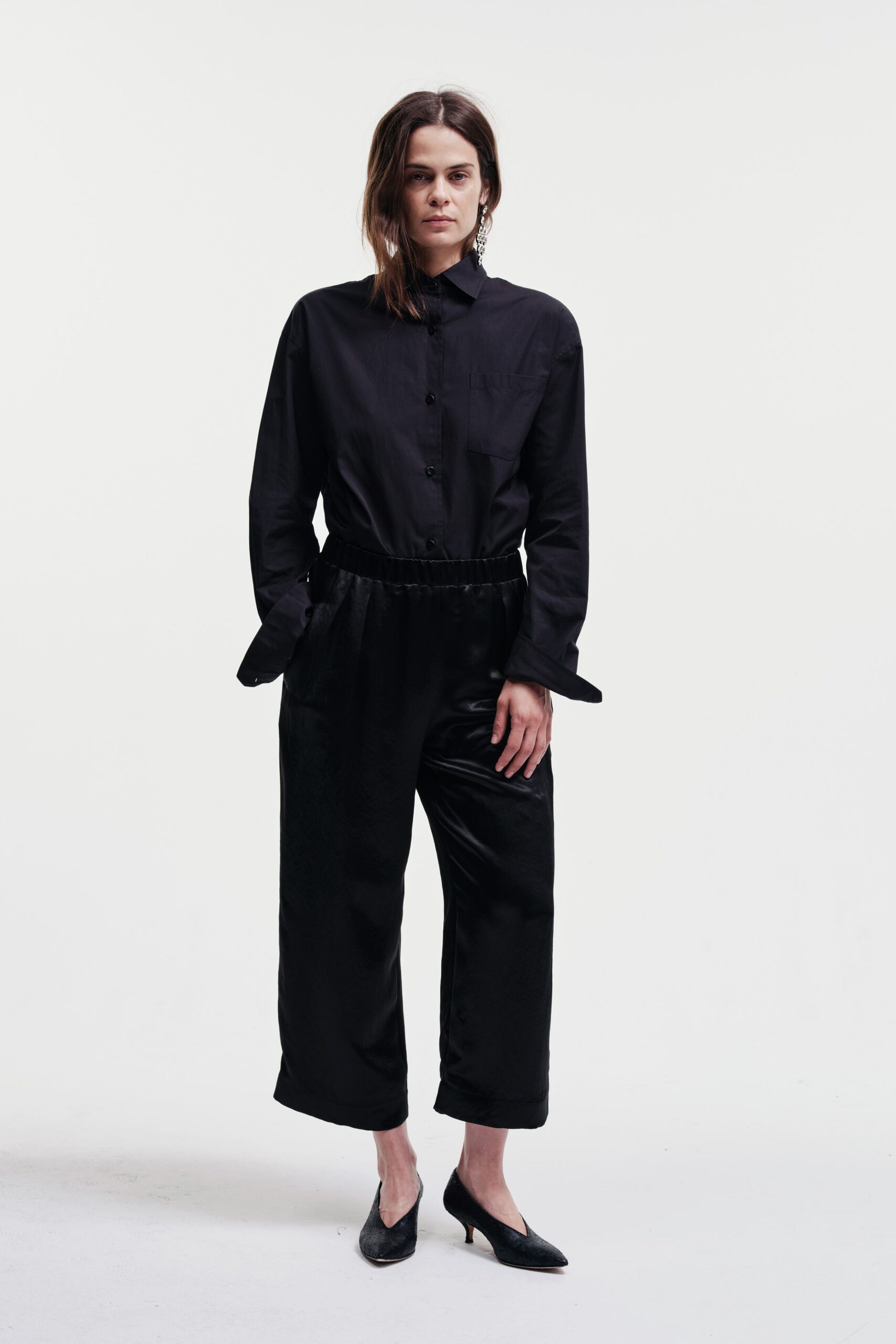 black relaxed shirt and pants