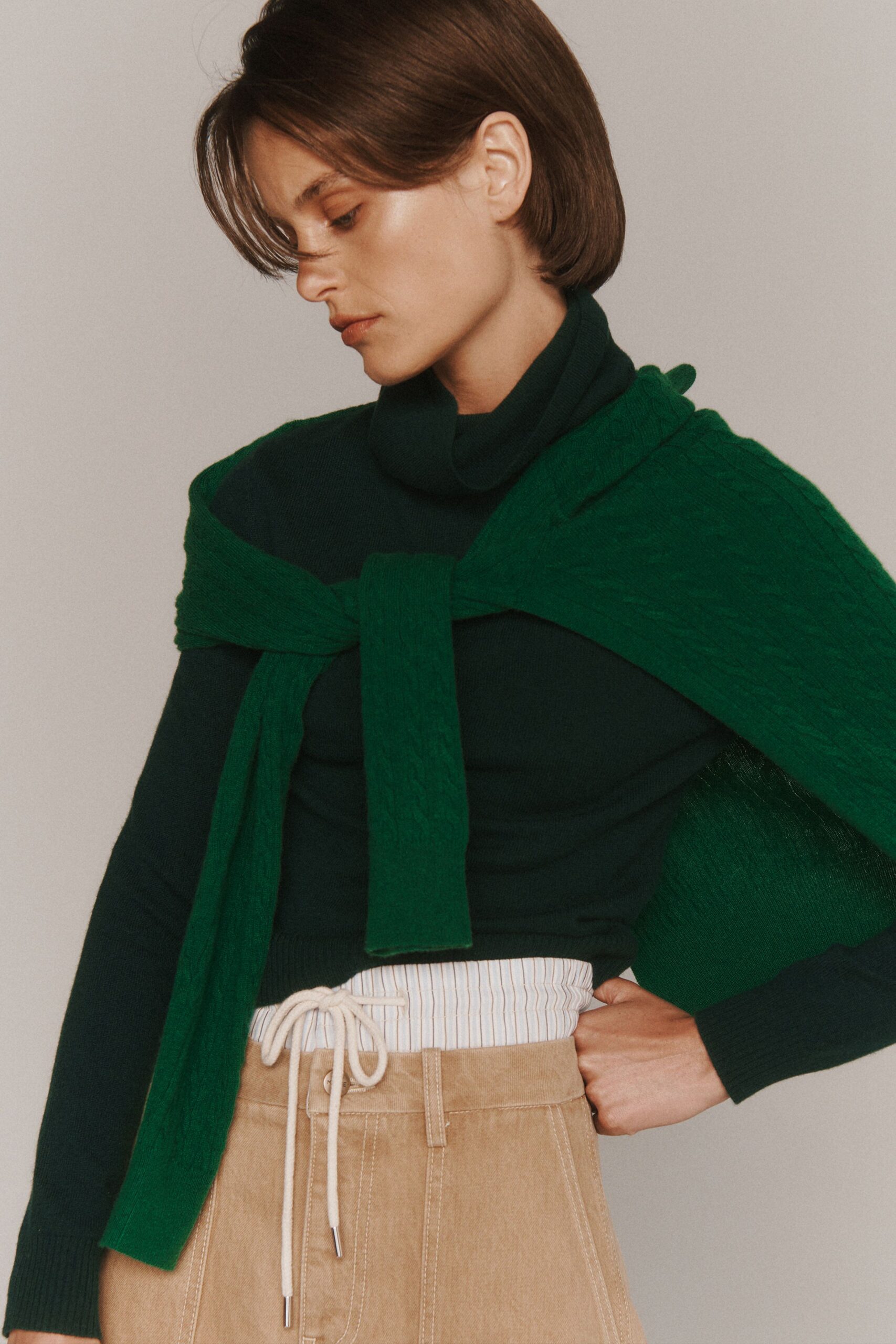 green cotton scarf