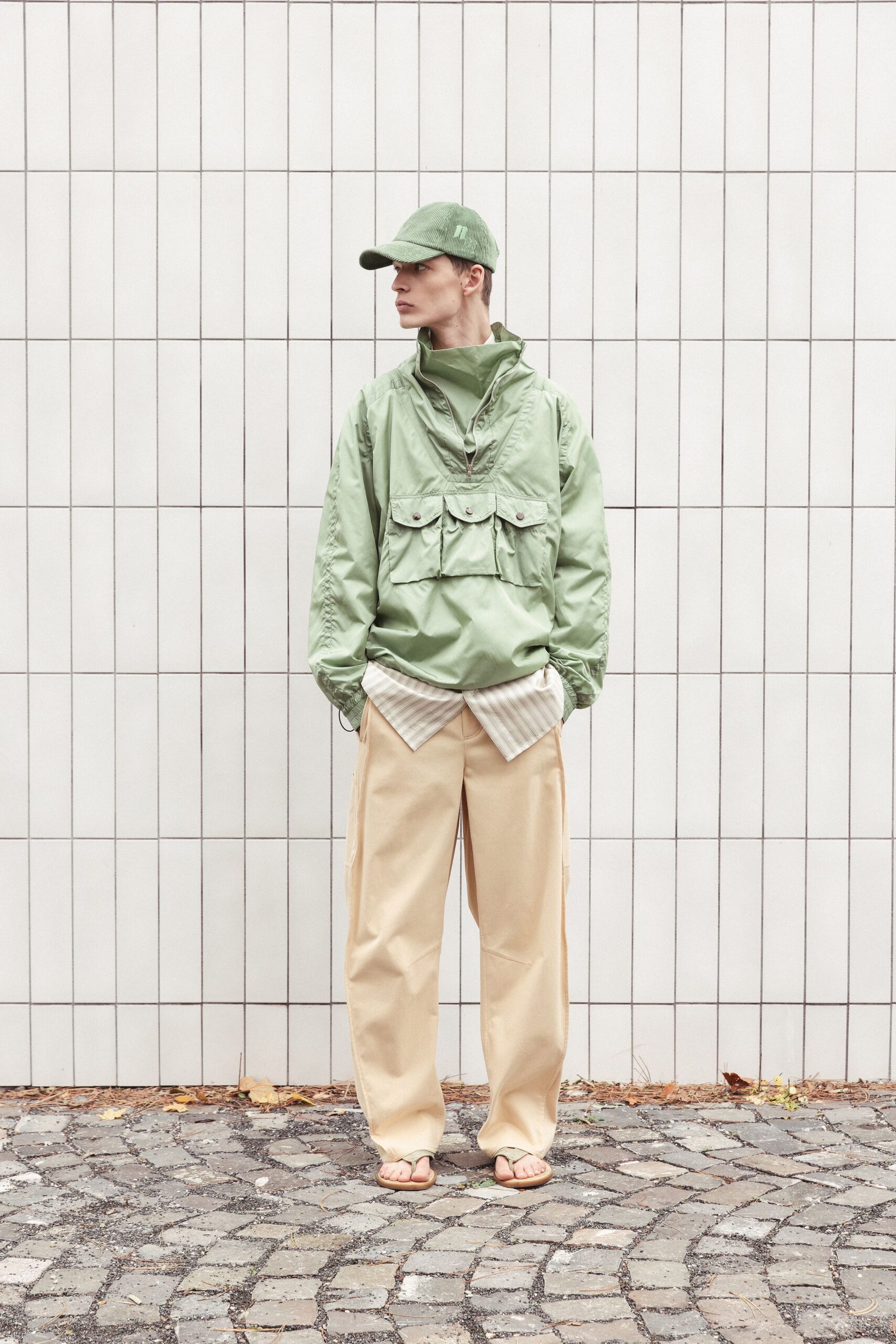 green cotton hat
