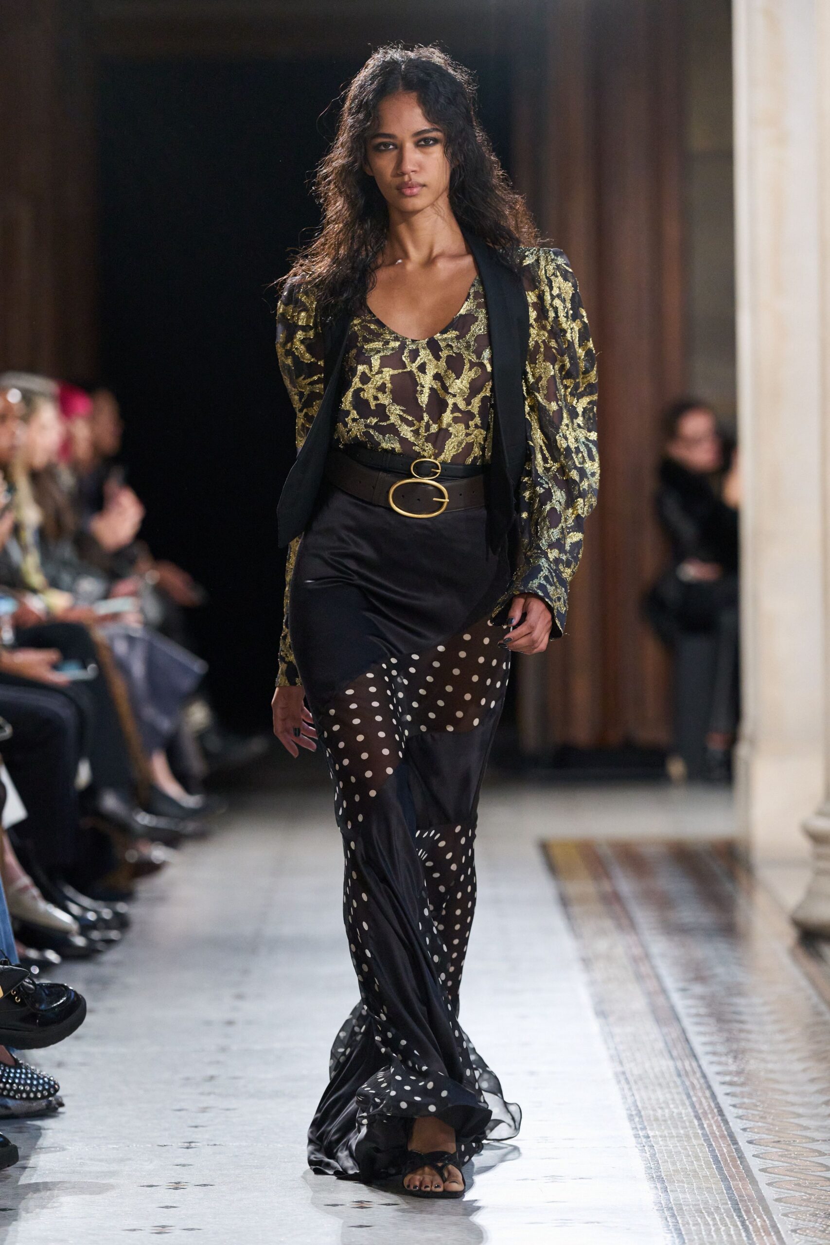 black gold floral bodysuit with blazer