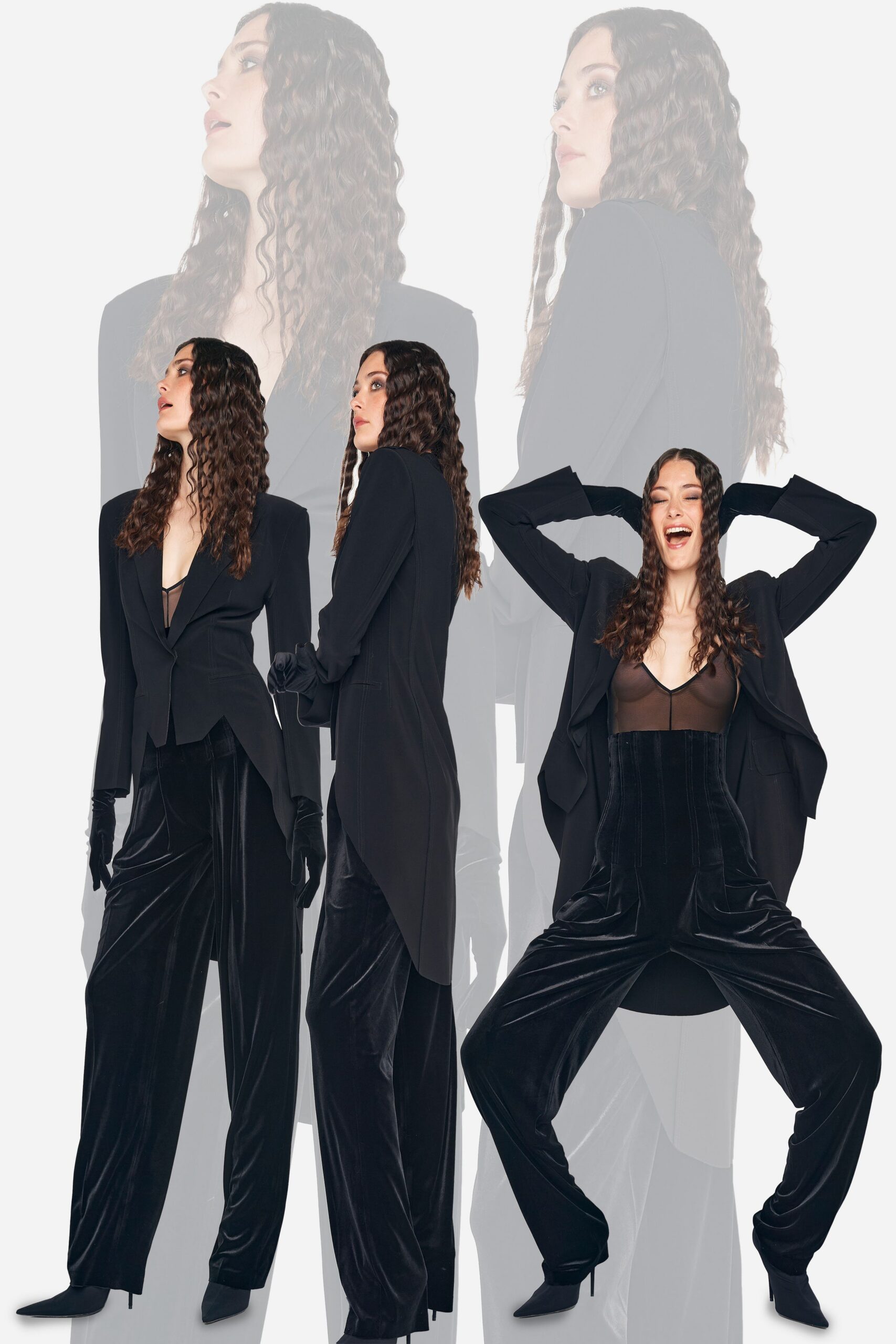 black velvet blazer and pants