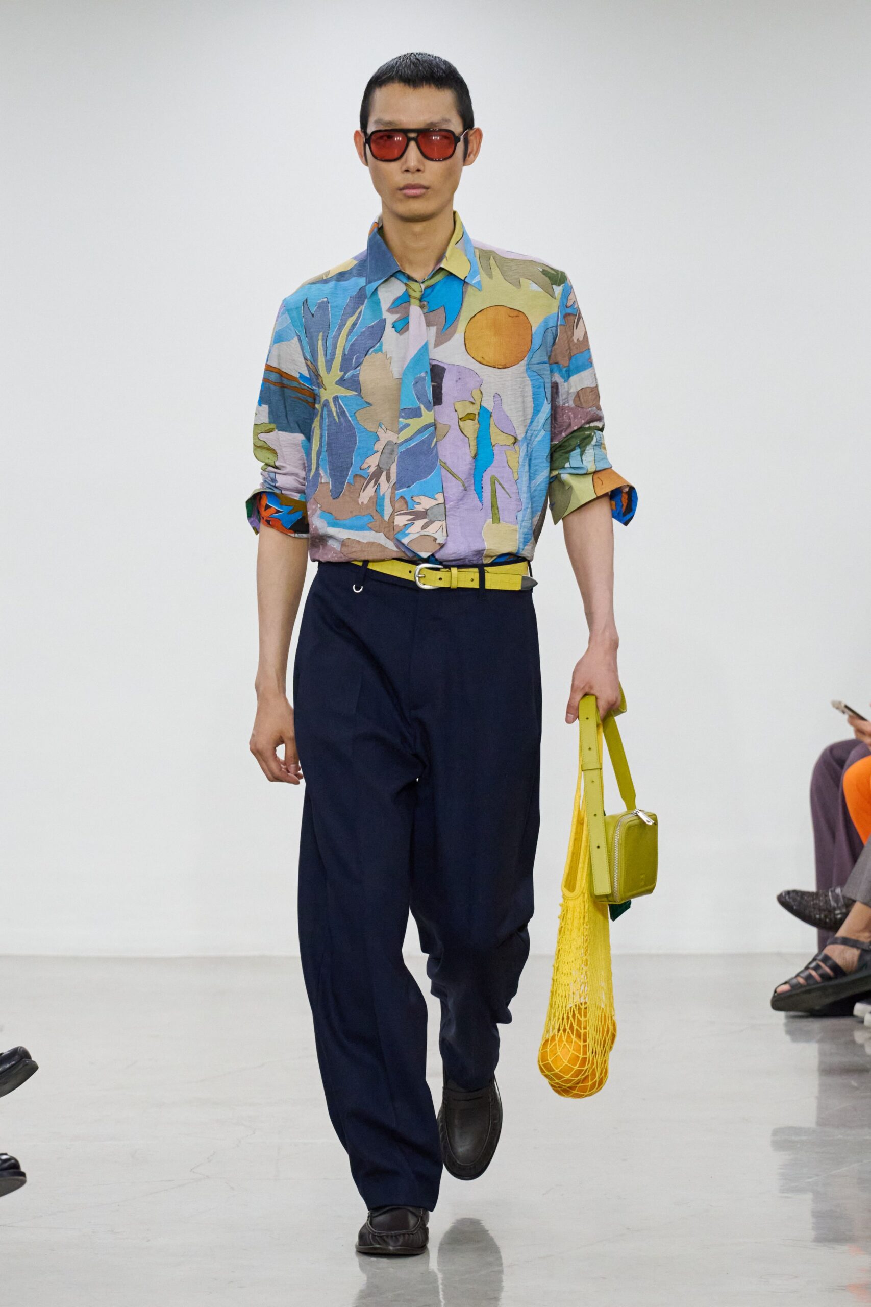 multi cotton short-sleeve collared relaxed printed shirt