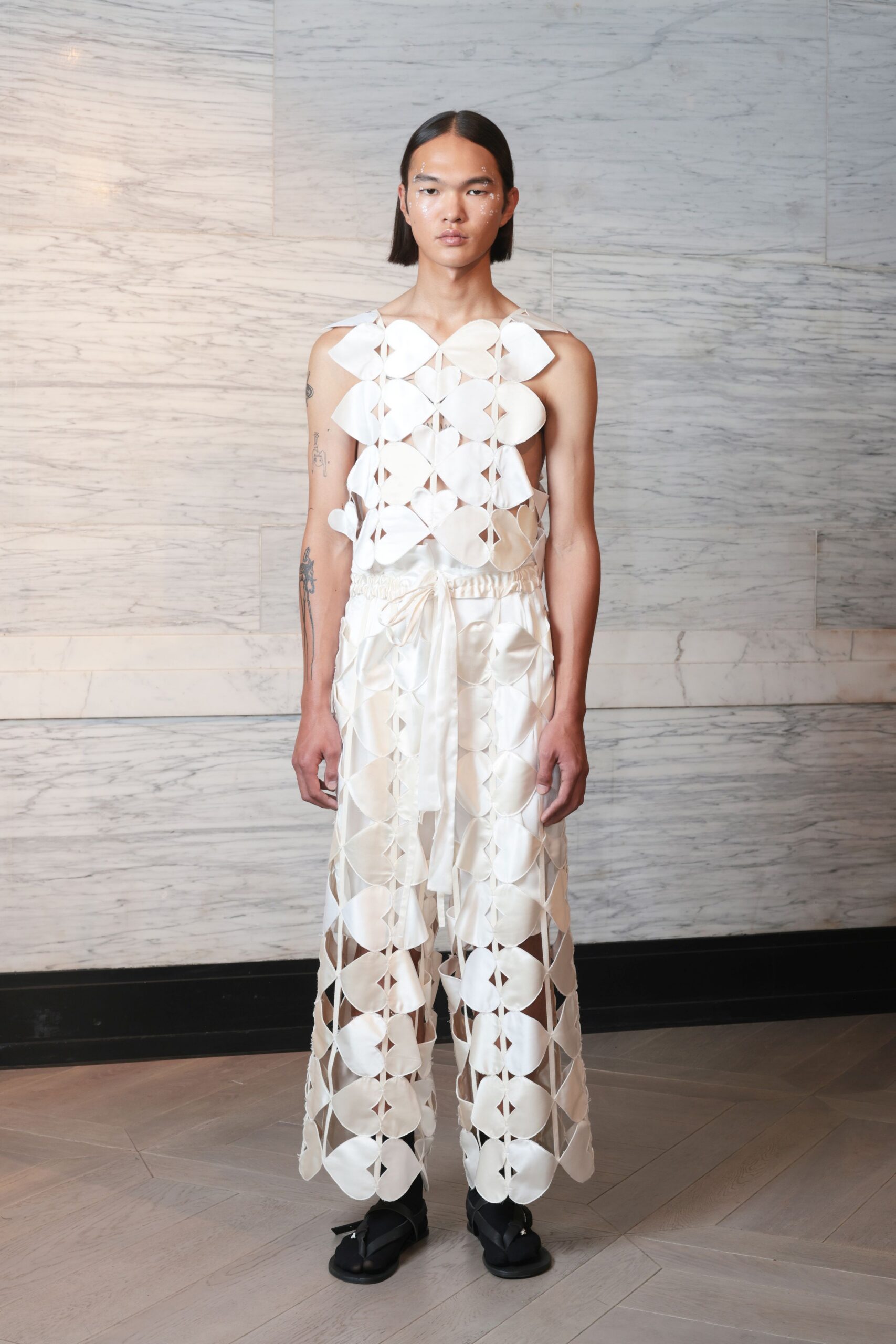 white layered top and skirt