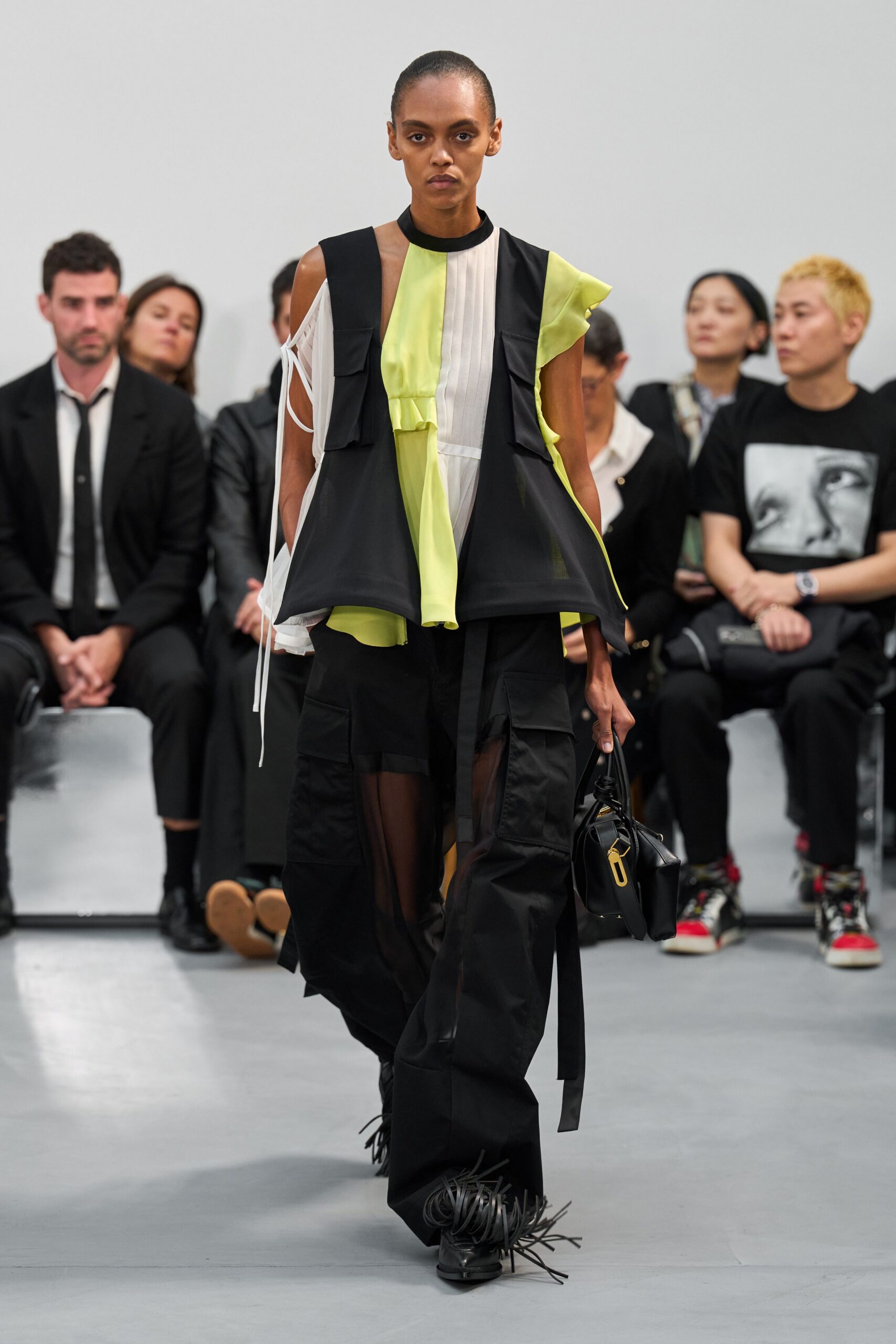 black cotton fitted cargo pants