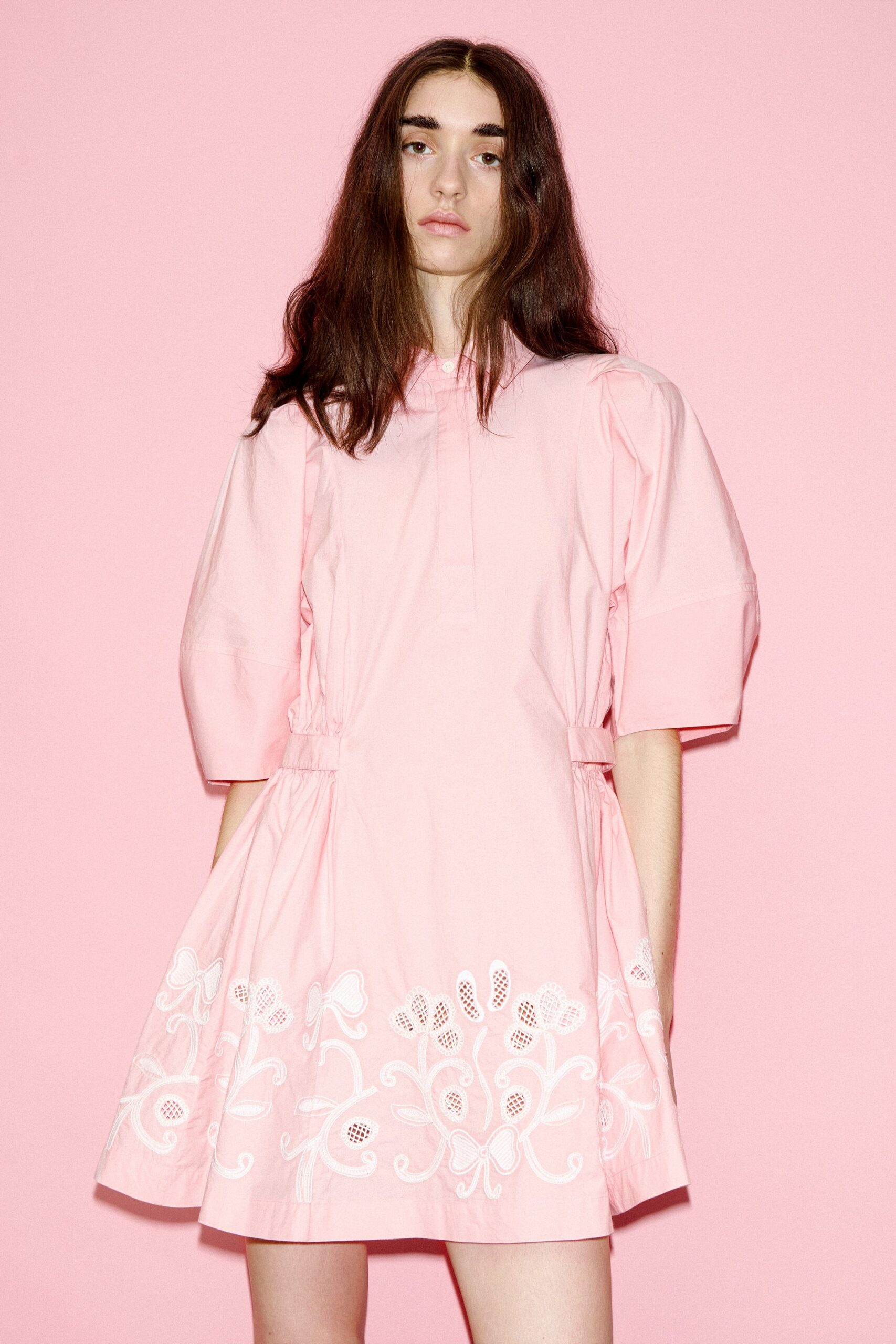 pink cotton relaxed dress