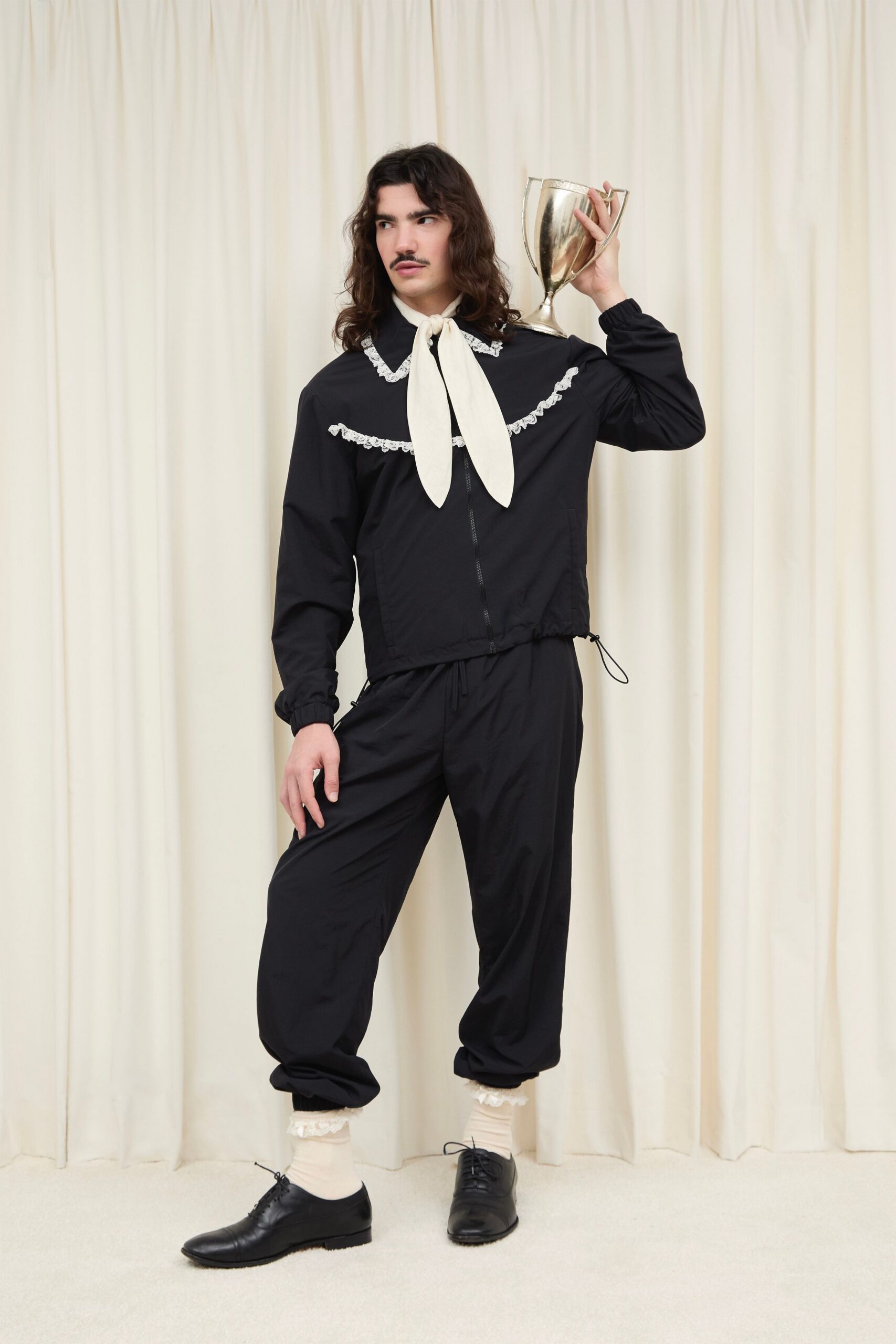 black relaxed jacket and pants