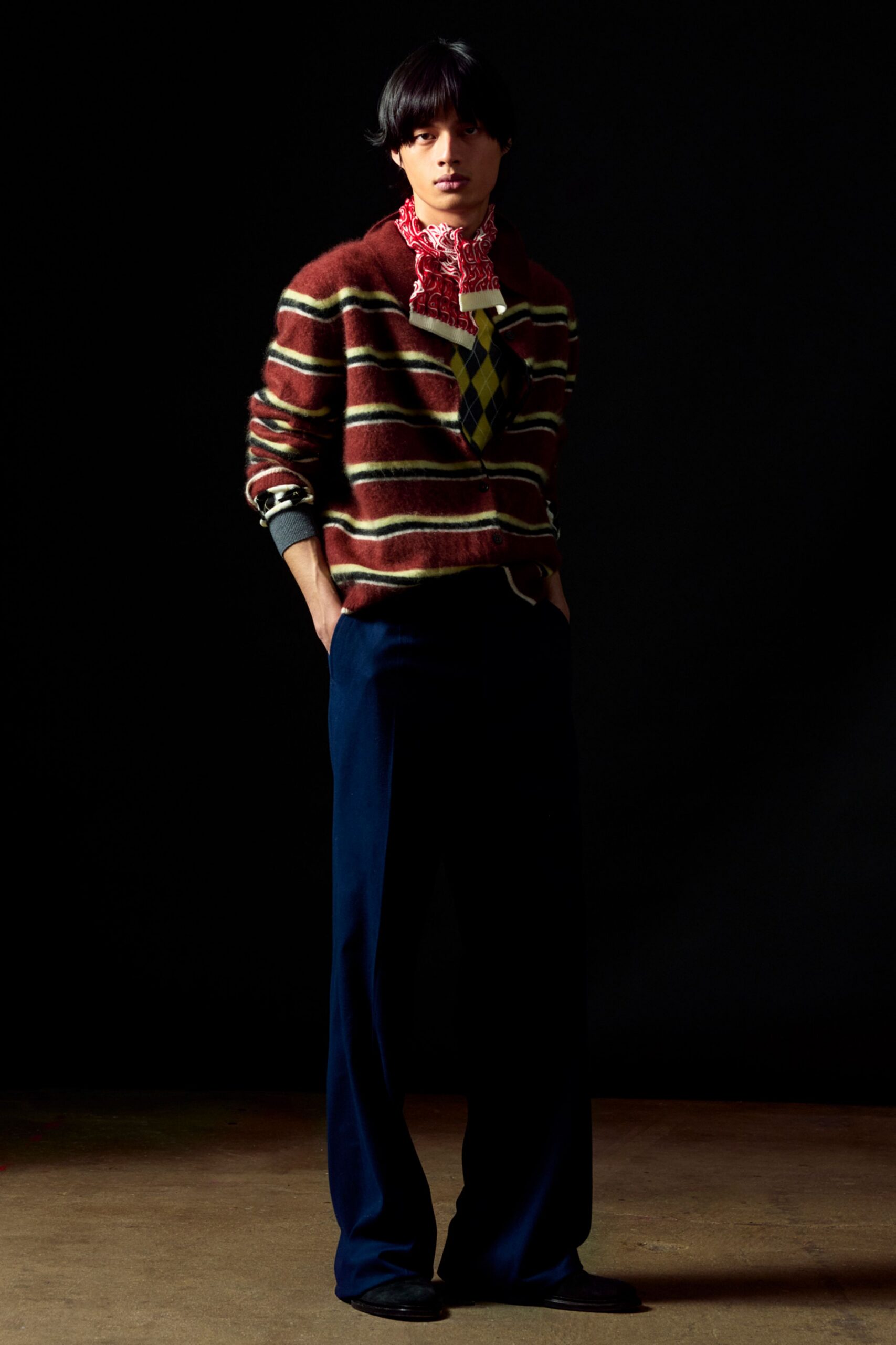 red cotton printed scarf