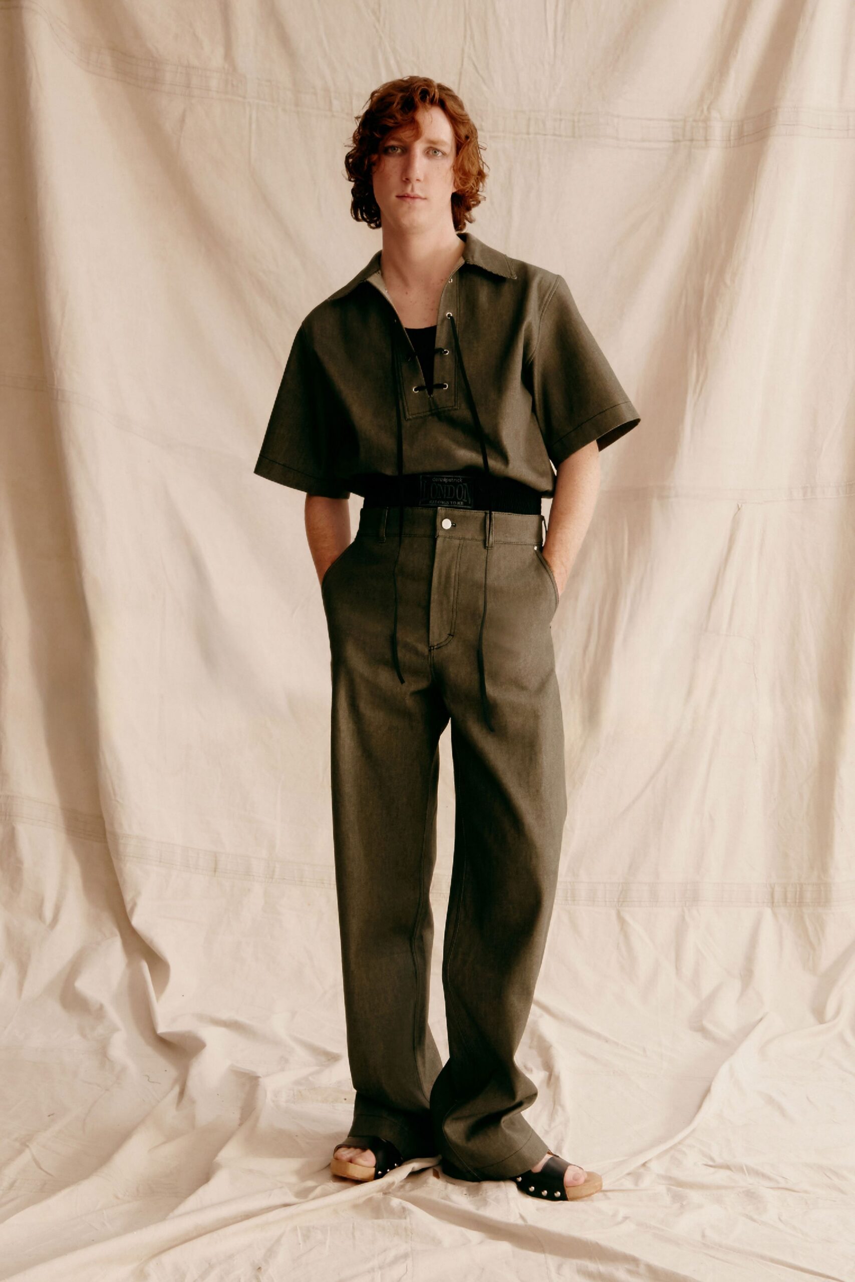 gray relaxed shirt and pants