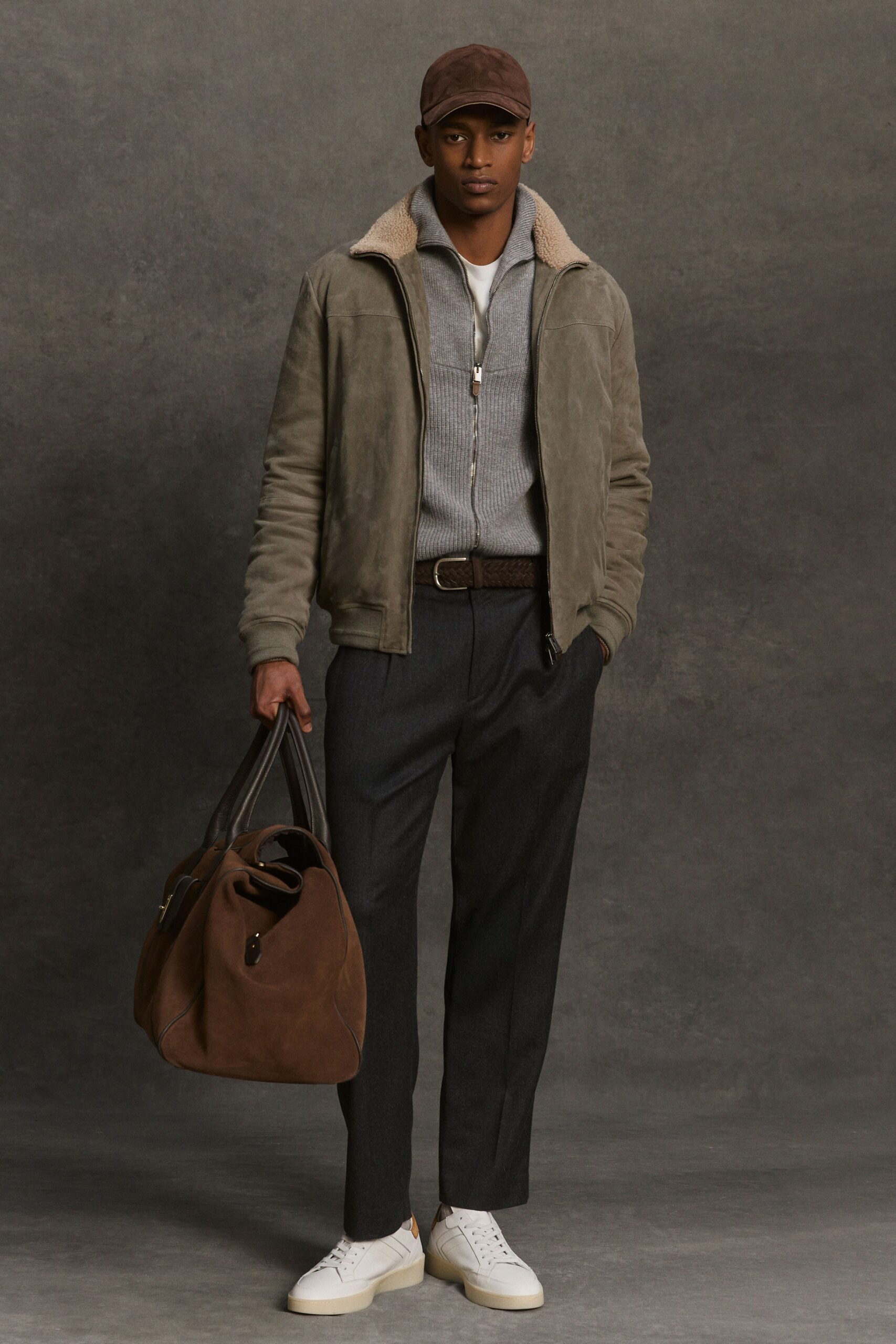black wool tailored pleated pants