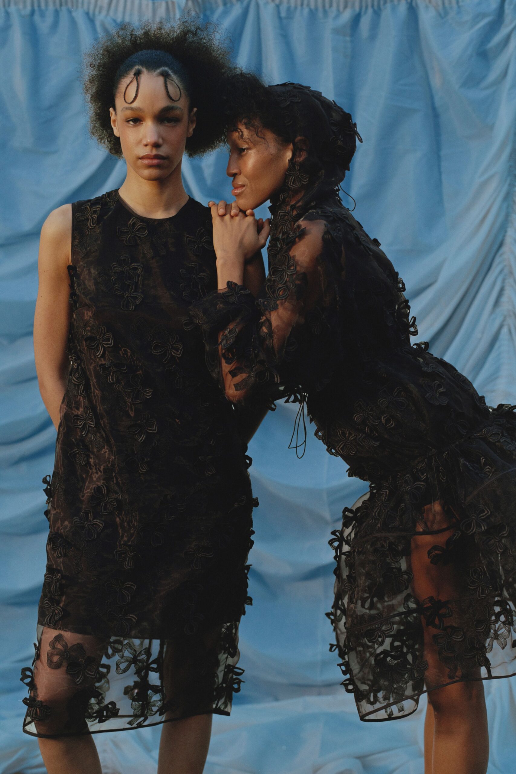 black lace sleeveless hooded fitted embroidered mini dress