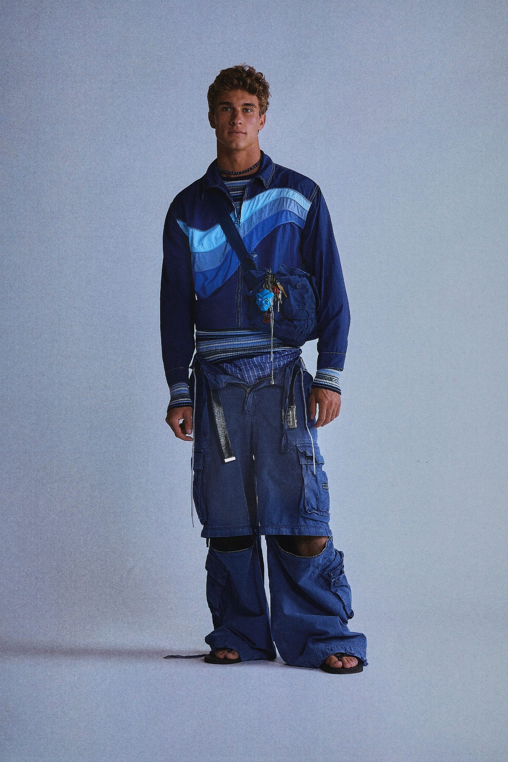 blue relaxed jacket and pants