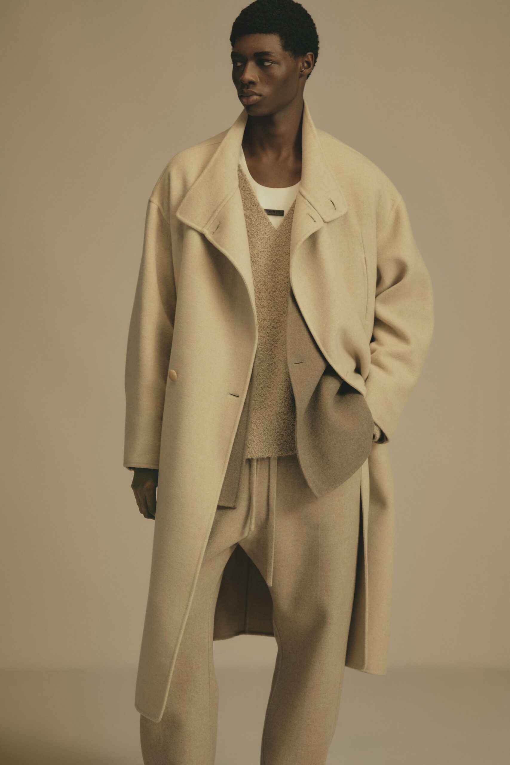 beige wool relaxed straight-leg pants