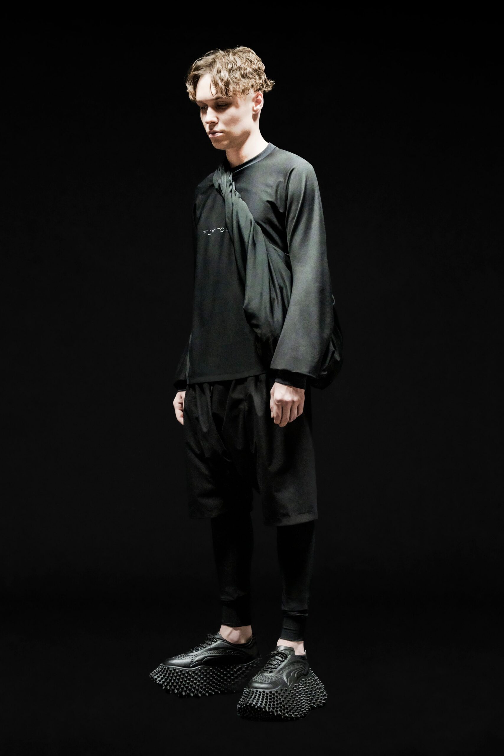 black relaxed top and pants